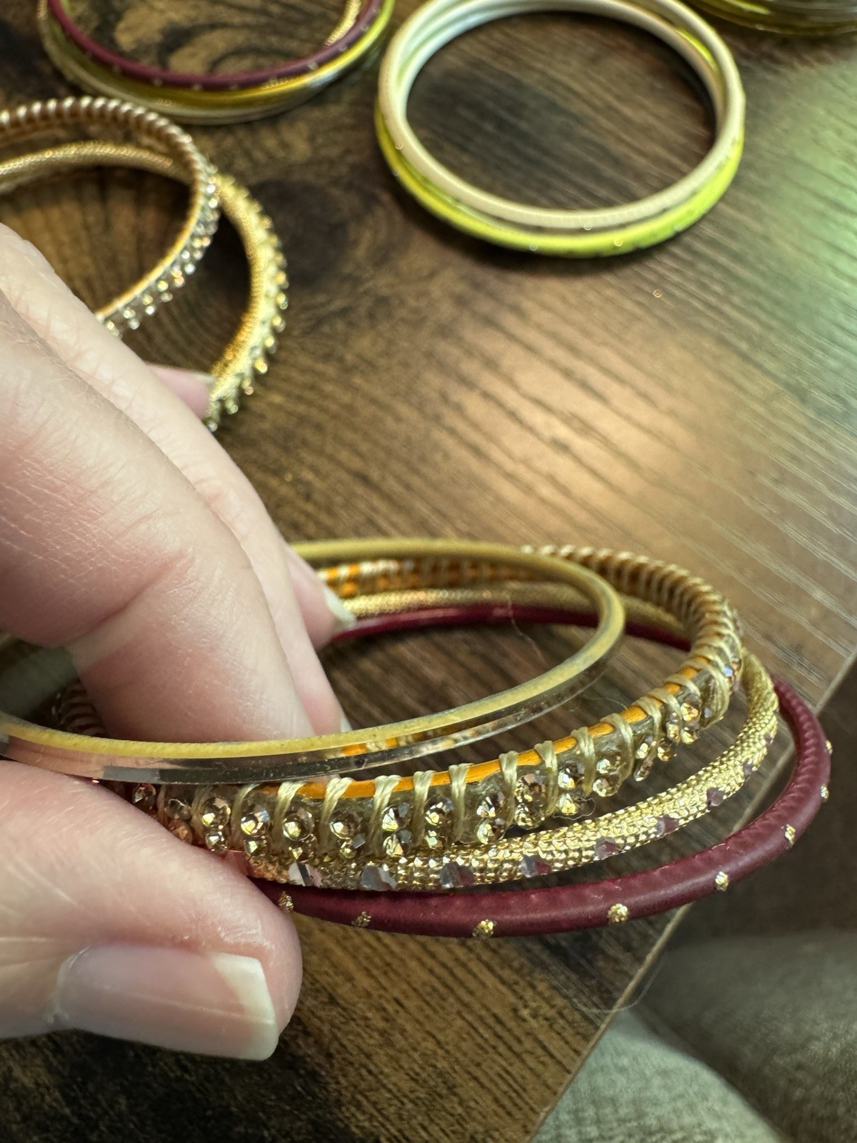 Bundle 60 Indian Bangle Bracelets Mix of Materials and Colors Approx 2.25”