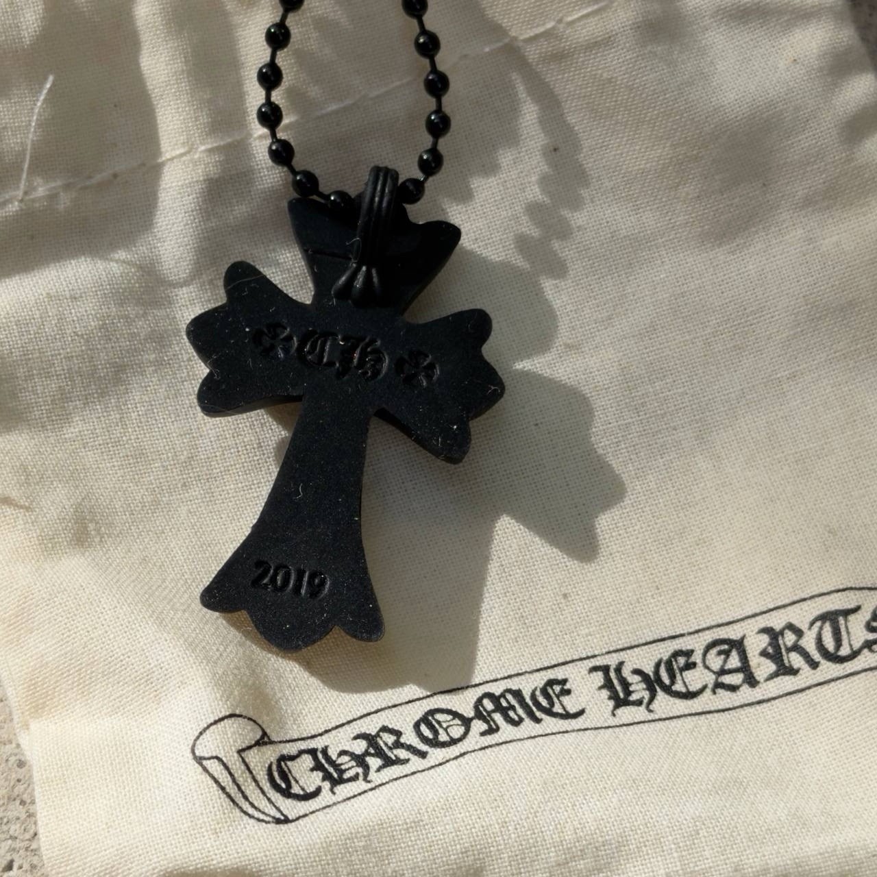 Used – Good Condition Chrome Hearts Black Rubber Necklace 100% Authentic.