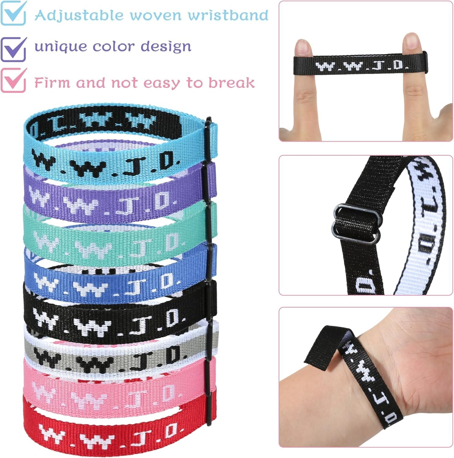 WWJD Christian Bracelet Pack for Women Men, Christian Jesus Gifts Adjustable …