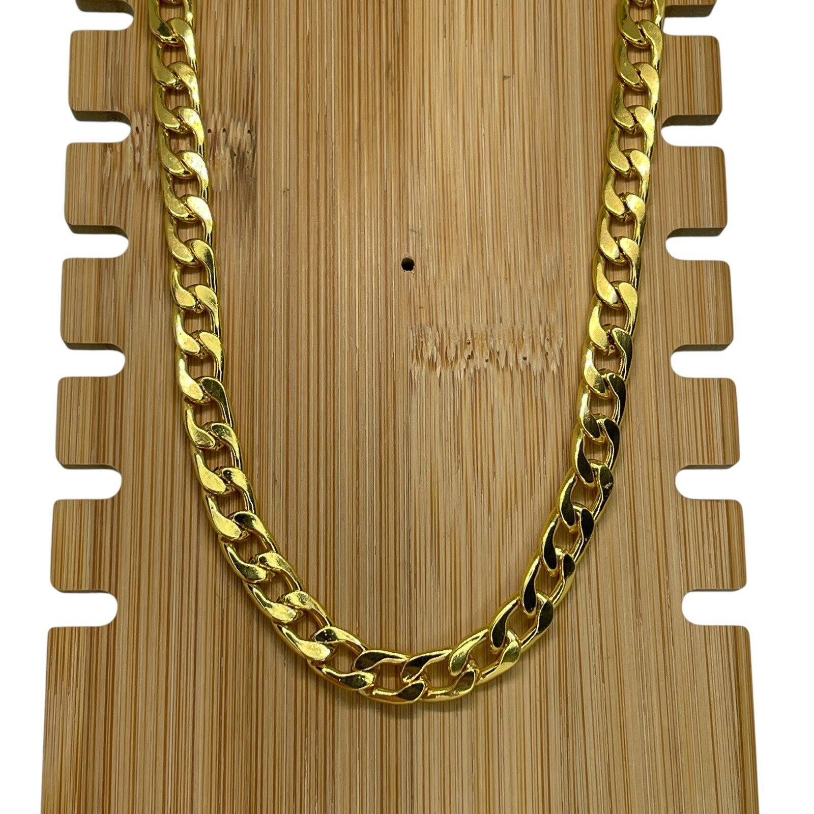 Gold Plated Cuban Chain Necklace Mens 24” (8mm) Bling Flashy Everyday Wear Thick
