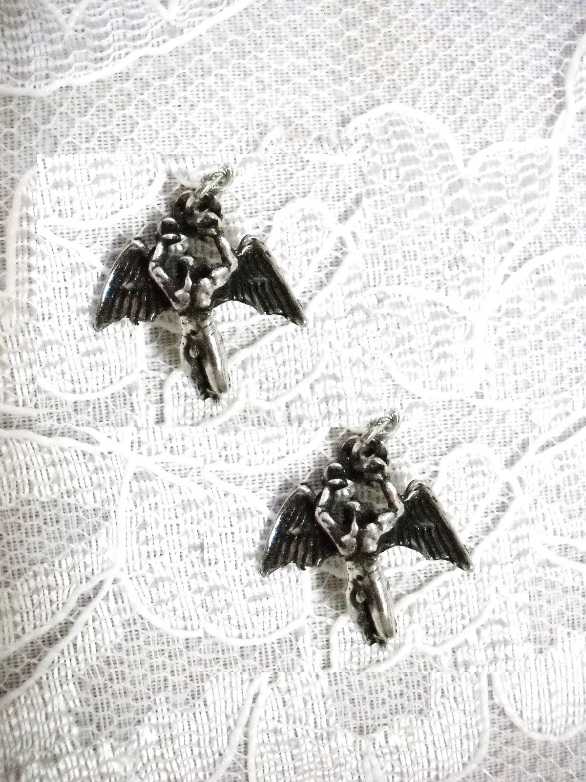 CELTIC SWAN SONG ANGEL LED ZEPPELIN CHARMS ICARUS PEWTER DANGLING EARRINGS