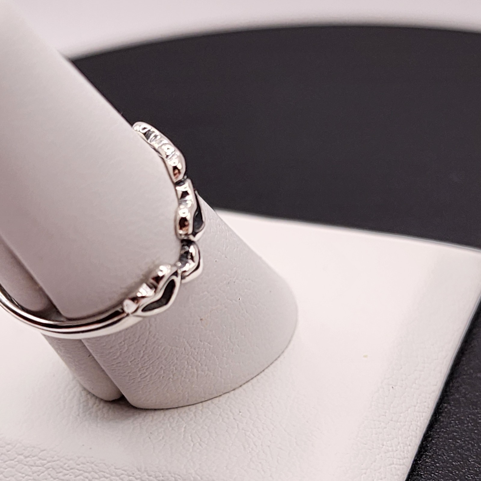 NEW 925 Sterling Silver Hearts Ring 4.5mm Size 5