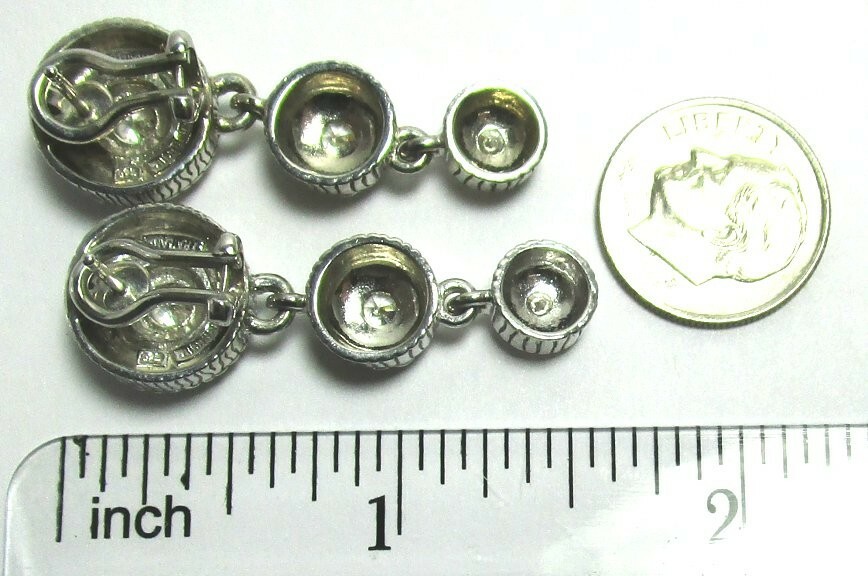JUDITH RIPKA Sterling Silver CZ Pendant Earrings 15.2 grams 1 1/2” lot 30g2