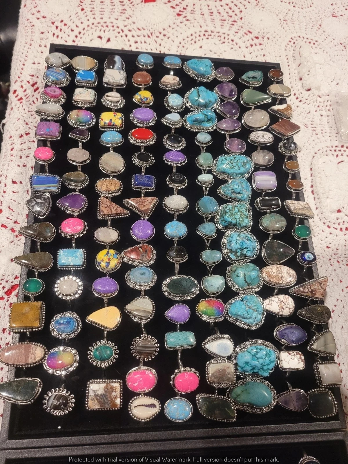 BULK !! Jasper & Mix Gemstone Wholesale Lots 925 Sterling Silver Plated Rings