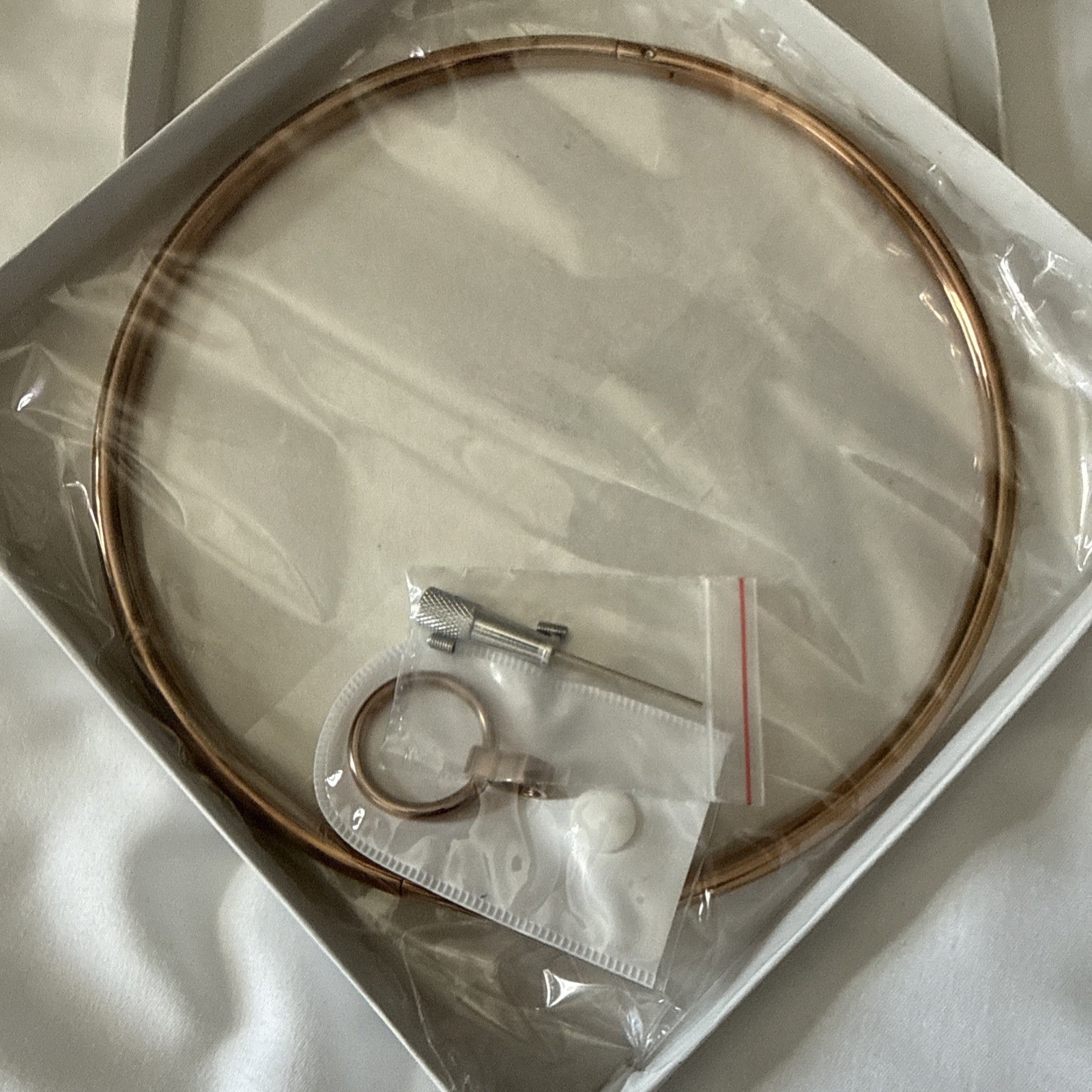 19″ 6MM Petite Thin Rose Gold Stainless Eternity Collar Locking Slave Collar