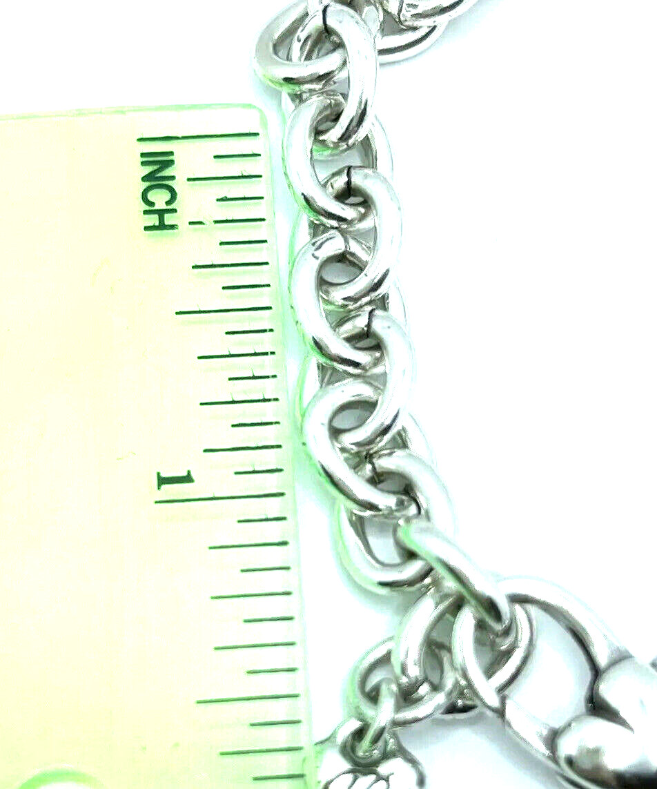 Brighton Signature Ovals Chain Use Clip On Snap Charms Bracelet 8.5in