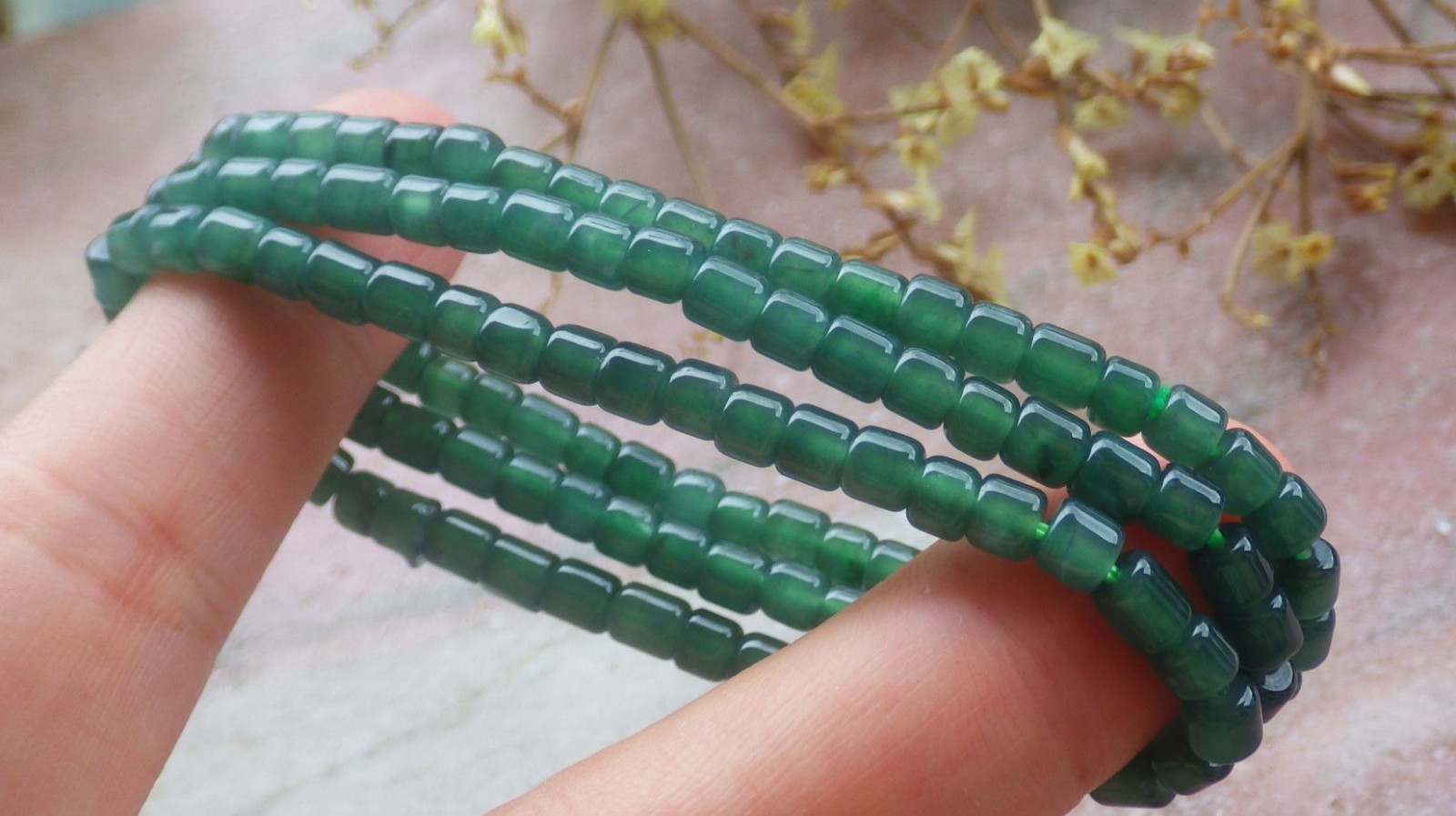 1 Pcs Icy Green 100% A JADE Jadeite Bead Beads Bangle Bracelet 6 inches 734712