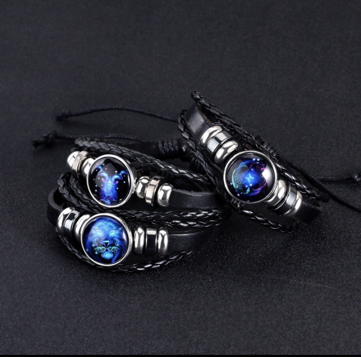 12 Zodiac Constellation Bracelet Luminous Braided Adjustable Men Women Kids