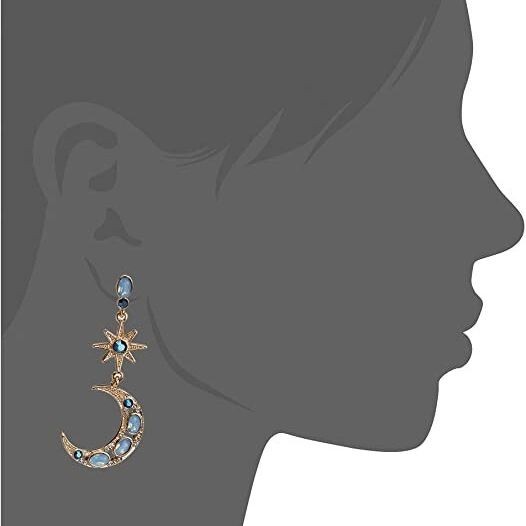 Betsey Johnson Celestial Moon & Star Drop Earrings | Perfect Gift for Her