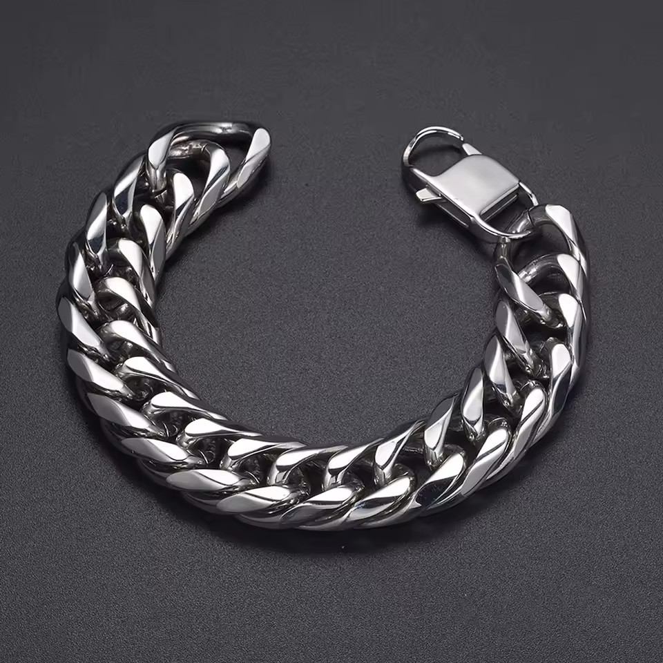 19mm Heavy Strong Men’s Stainless Steel Curb Cuban Link Chain Necklace 16″-40″