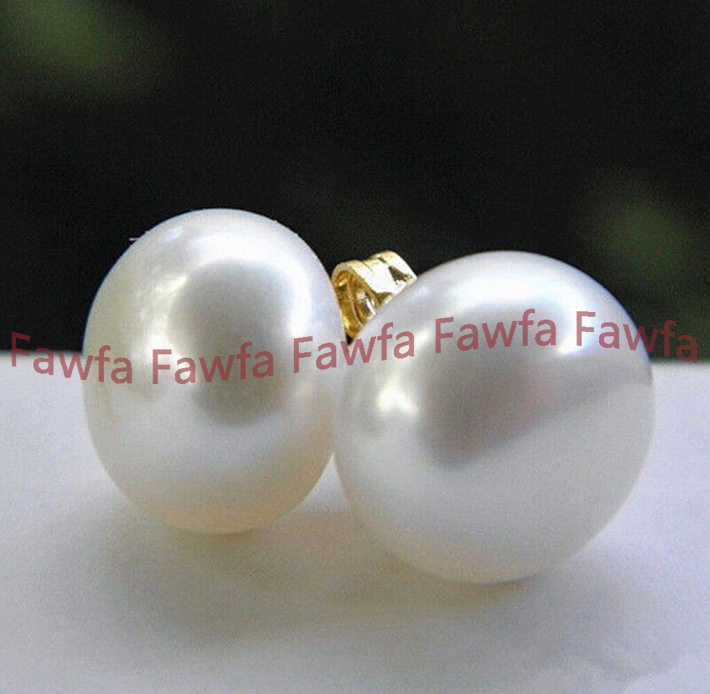 Wholesale Natural Genuine Akoya Freshwater Pearl 14K Gold Stud Earrings AAA