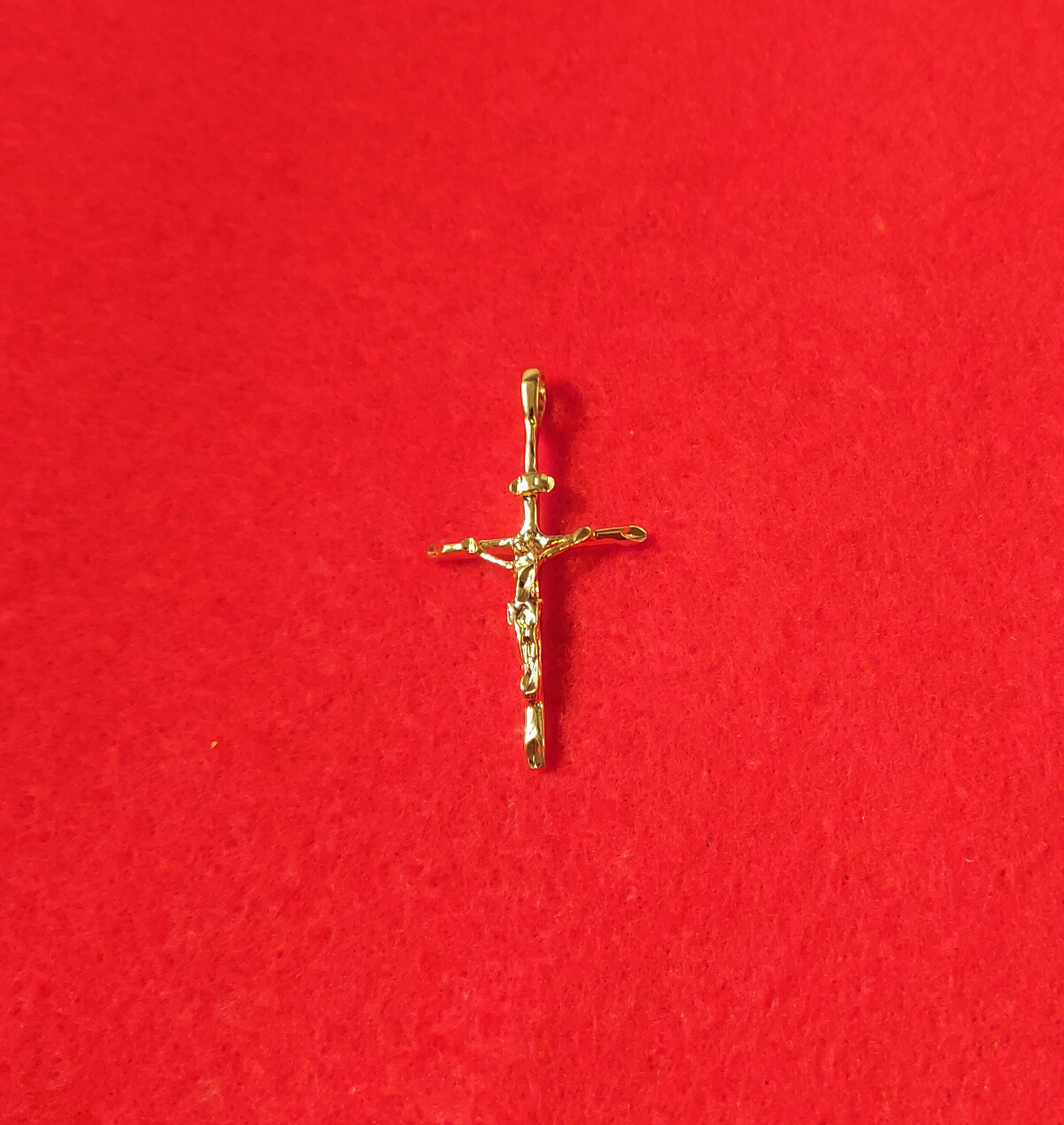 14KT GOLD PLATED CROSS CRUCIFIX CHARM PENDANT WITH 20 INCH ROPE NECKLACE – 2040