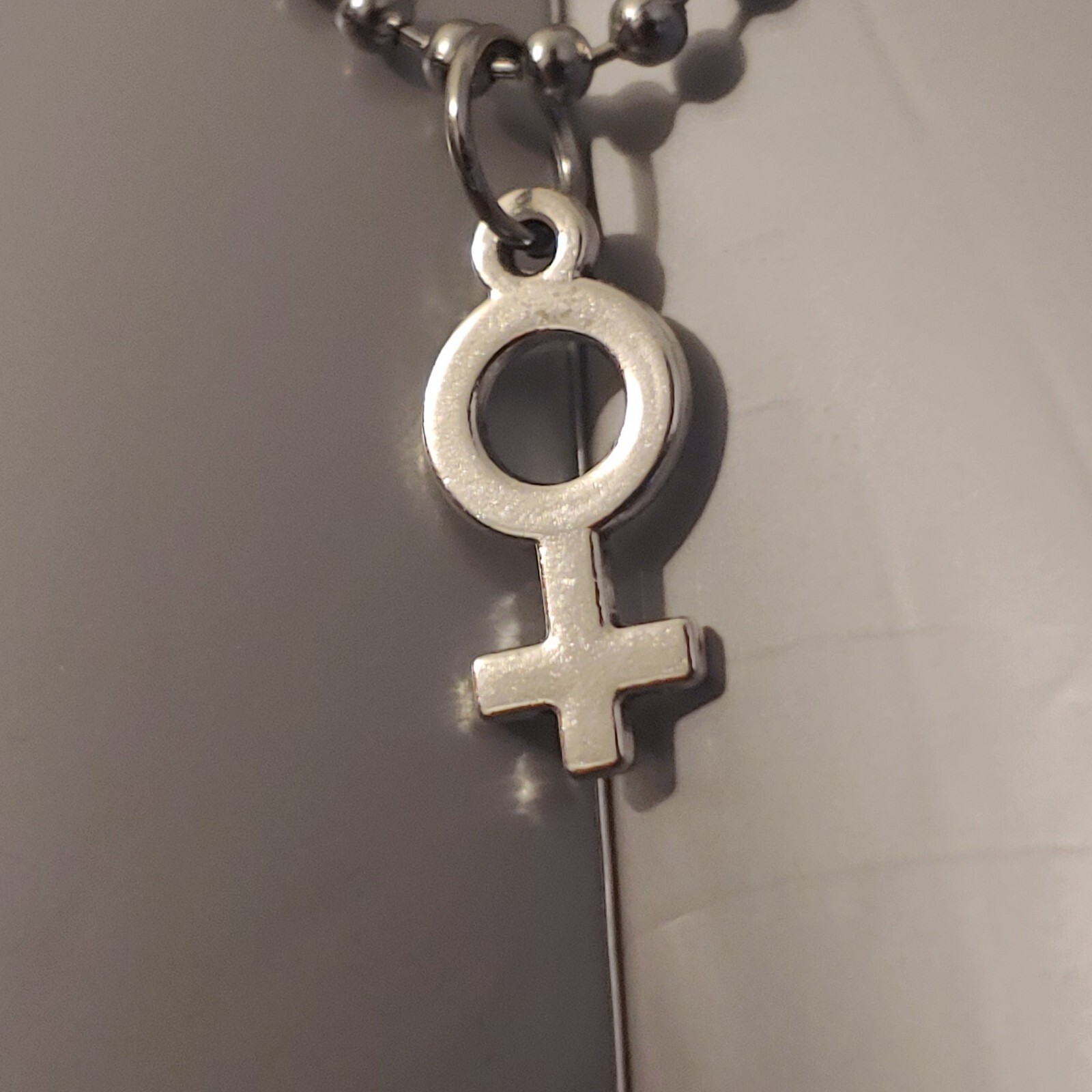 Venus Female Symbol Ball Chain Necklace Punk Goth