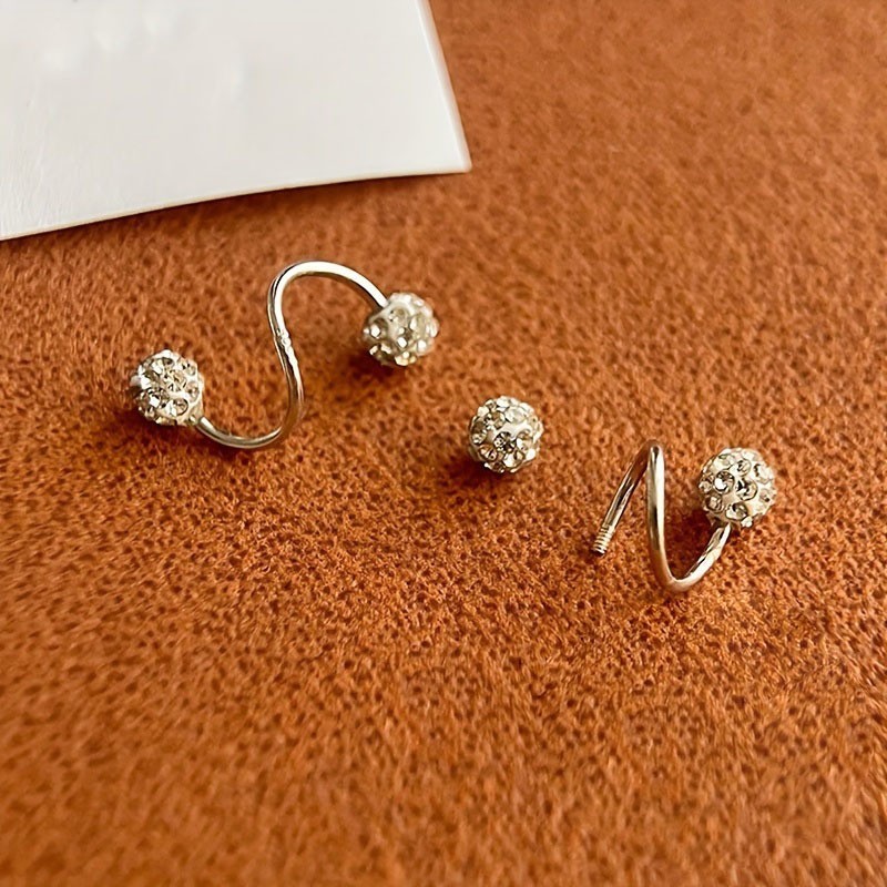 Screw Back S Shaped Hoop Earrings Hypoallergenic For Sensitive Ears Piercing Jew
