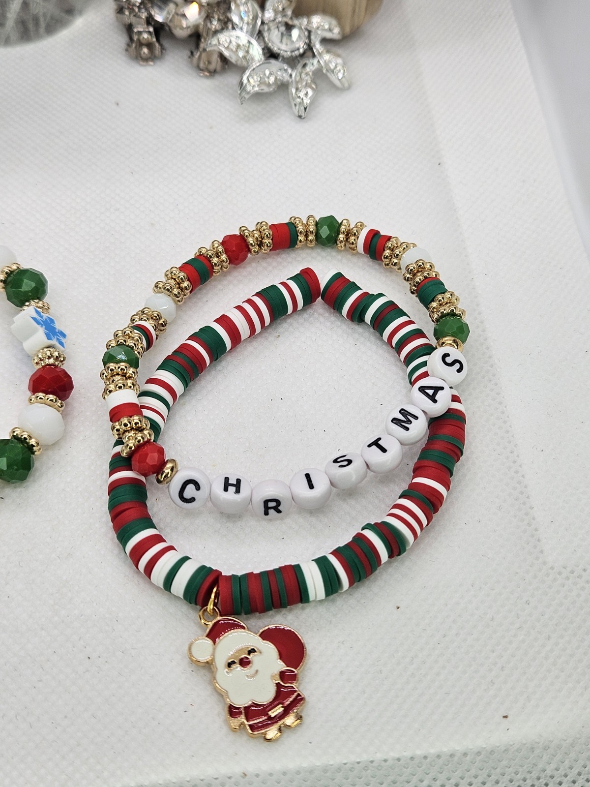 Joyful Christmas Colored Set Of 6 Bracelets Bundled For Xmas Gifts