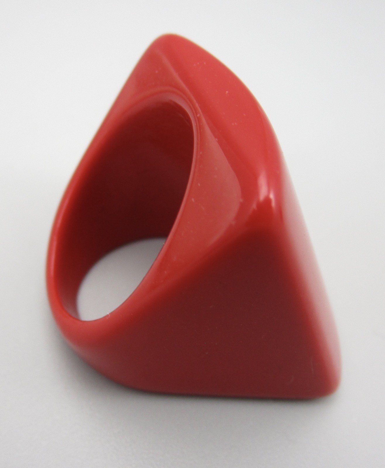 BOLD MARION GODART RED SQUARE STATEMENT RING – FRANCE – SZ 9