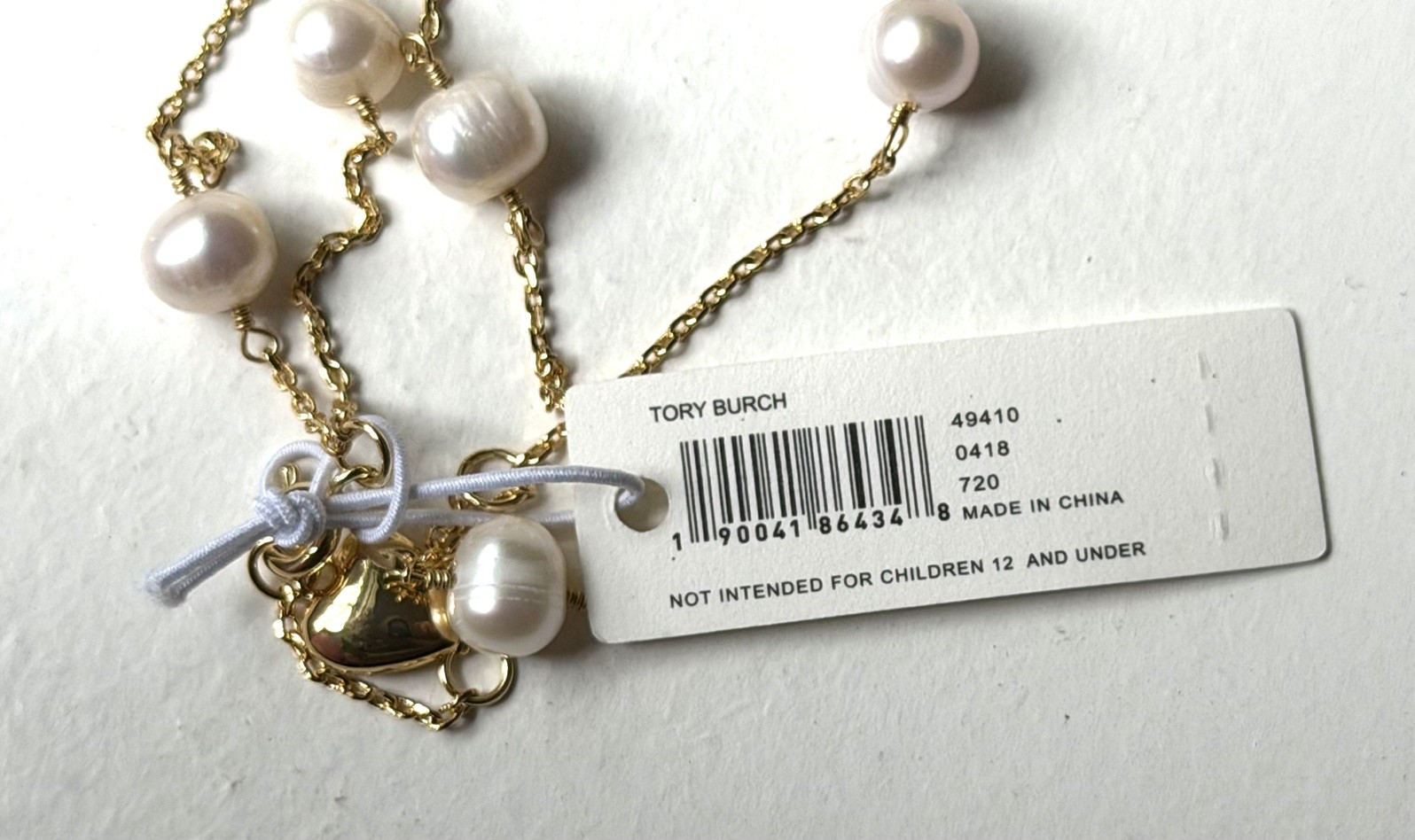 Auth New Tory Burch GOLD Kira Pearl Double Strand Bracelet Tag $178 Sexy Gift