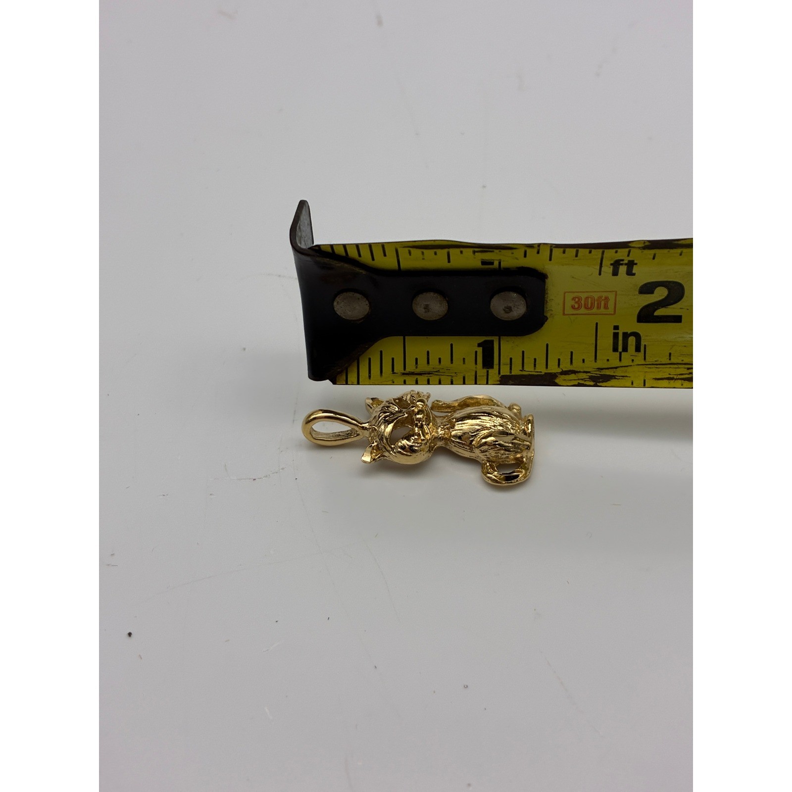 Gold Tone Cat and Teddy Bear Charm Pendant Set Animal Jewelry Lot of 2