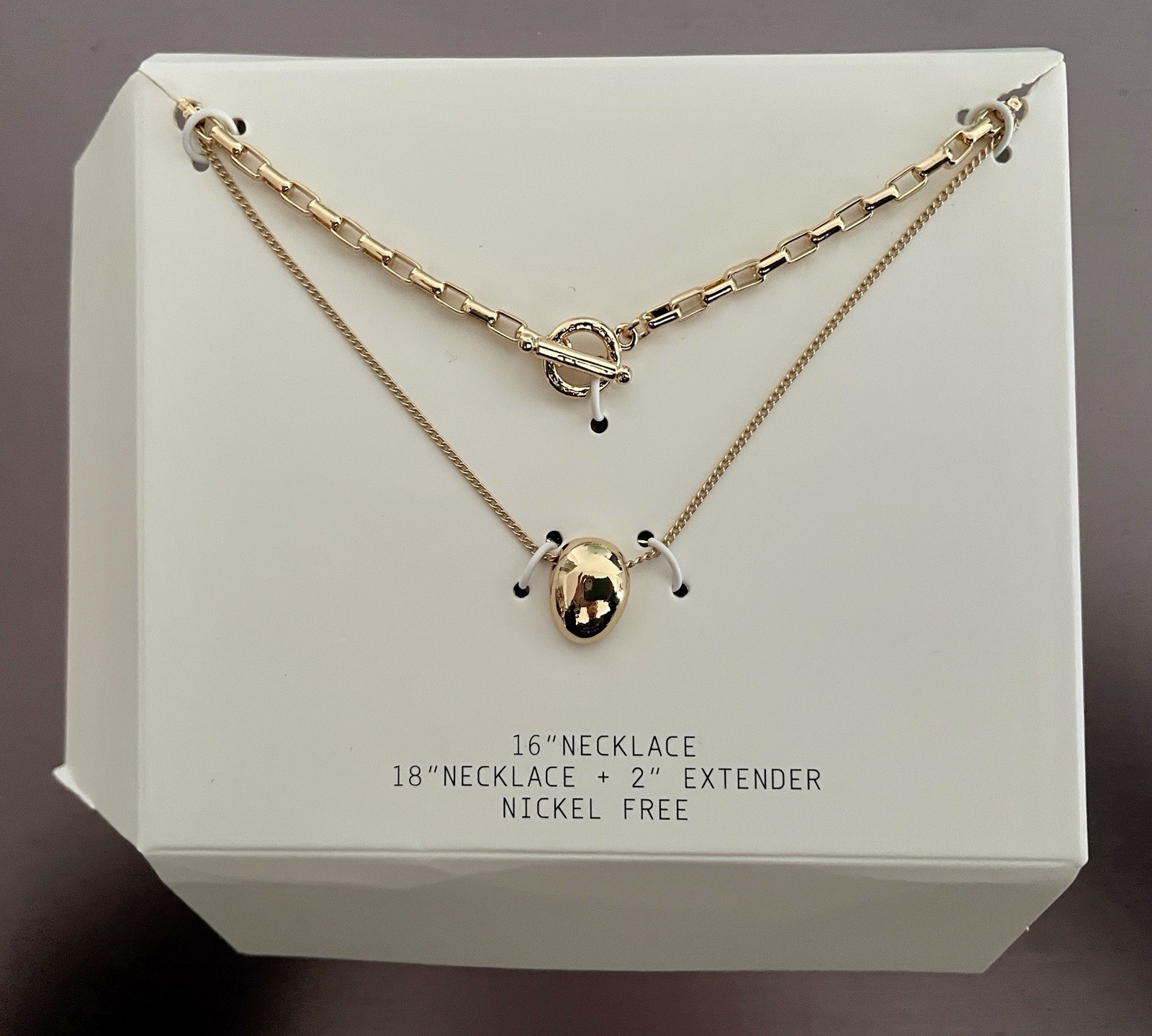 LEITH NWOT 16” Goldtone NECKLACE Nickel Free With Extender