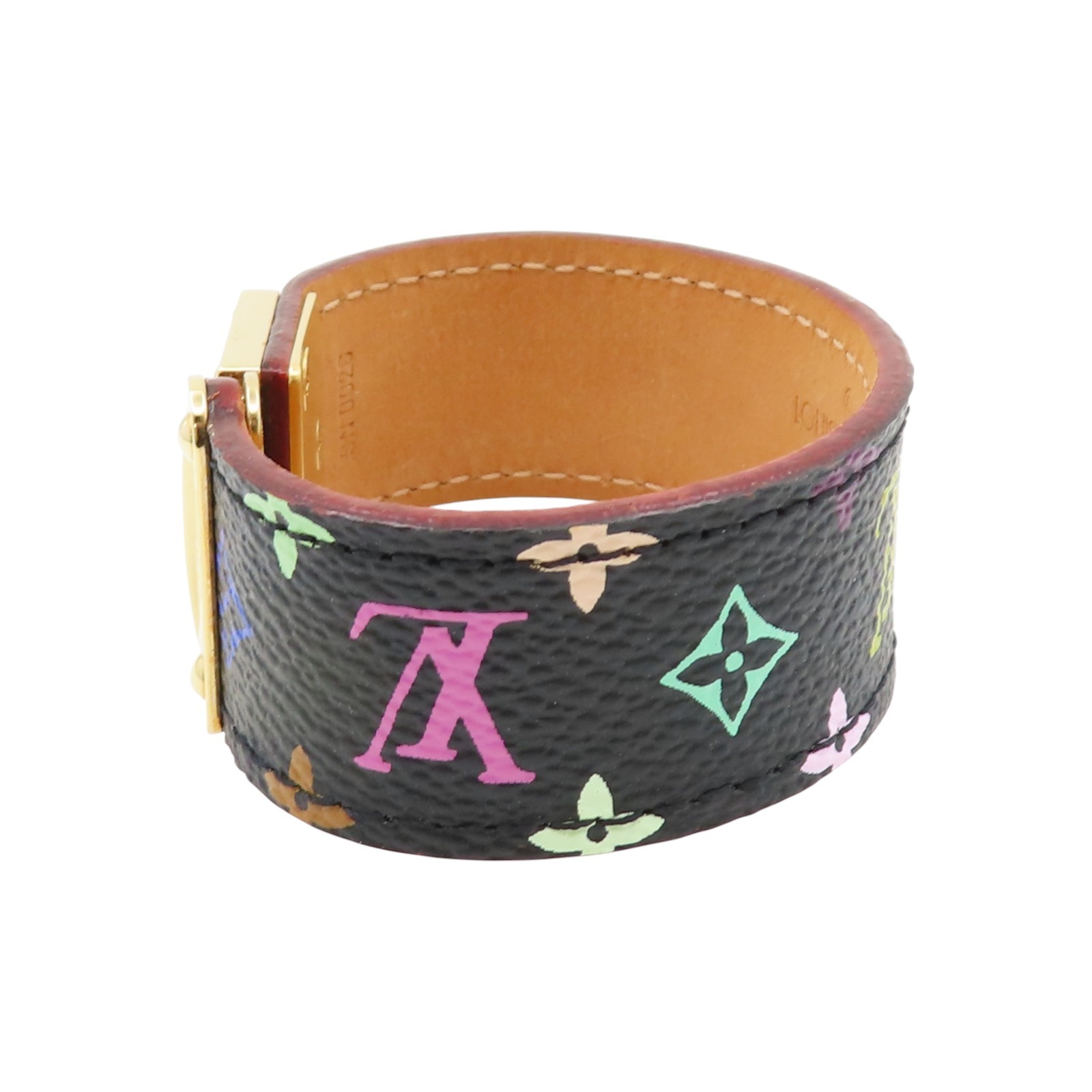 LOUIS VUITTON Murakami Monogram Multicolore Bracelet PVC Canvas Black M65347