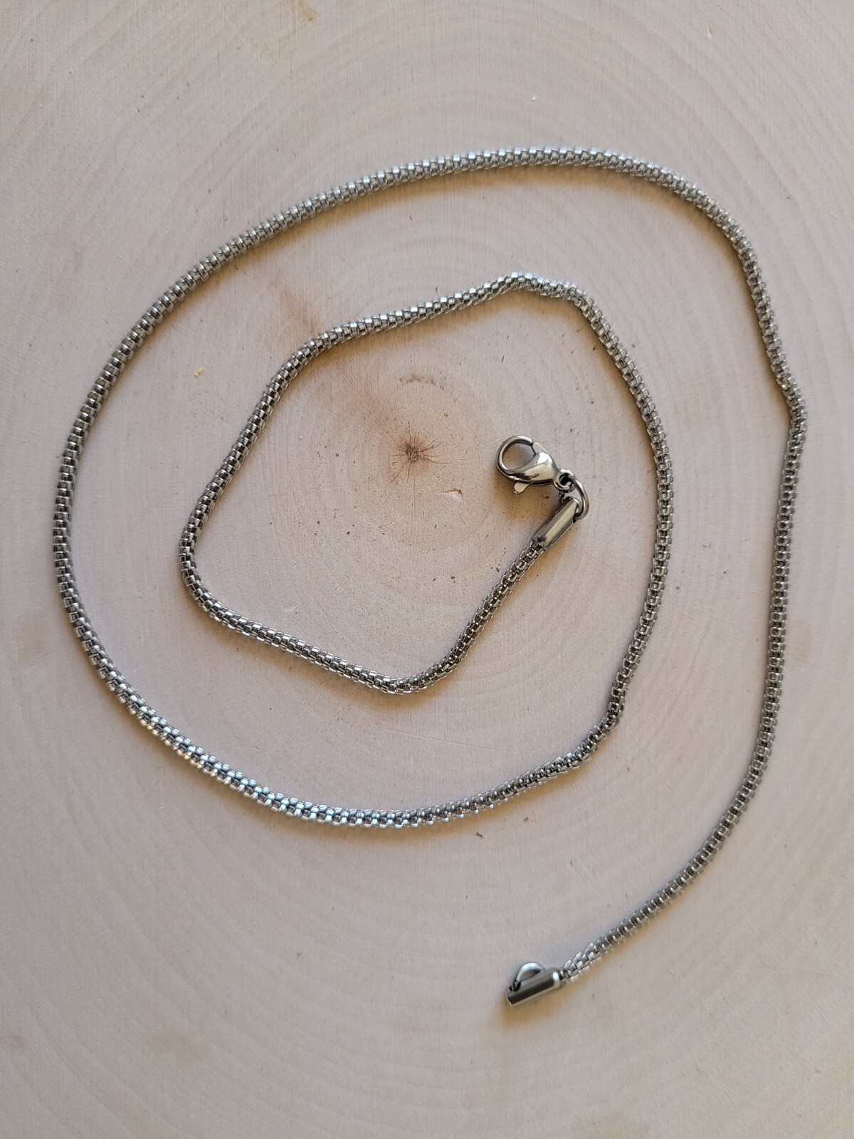 Stainless Steel 2 mm Popcorn Mesh Necklace Chain Link – Men Women 20″ Necklace