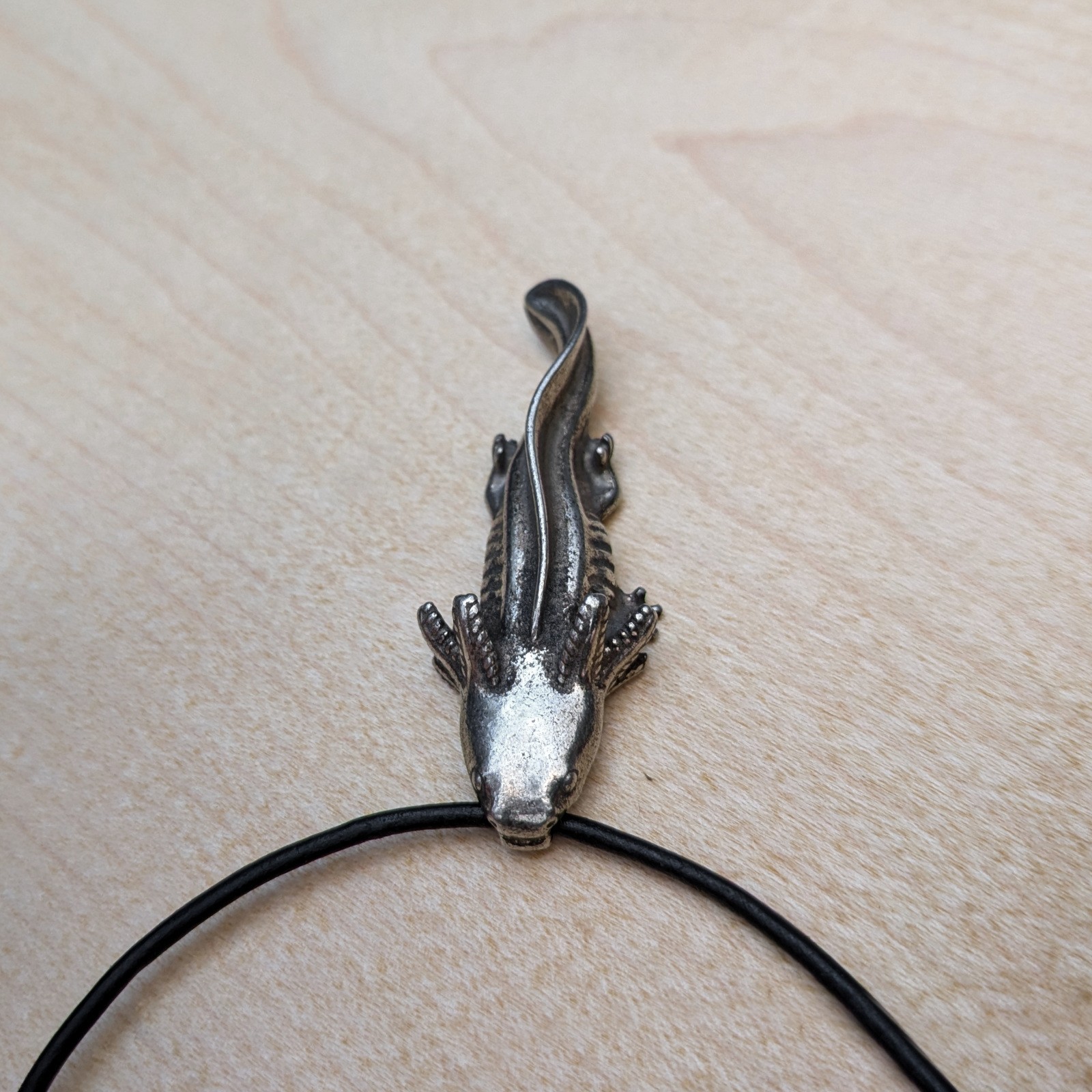 Axolotl Necklace – Pewter Salamander Pendant