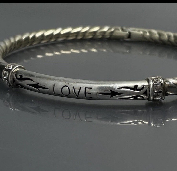 Brighton love bangle with the 2 rhinestone charms included nwot.