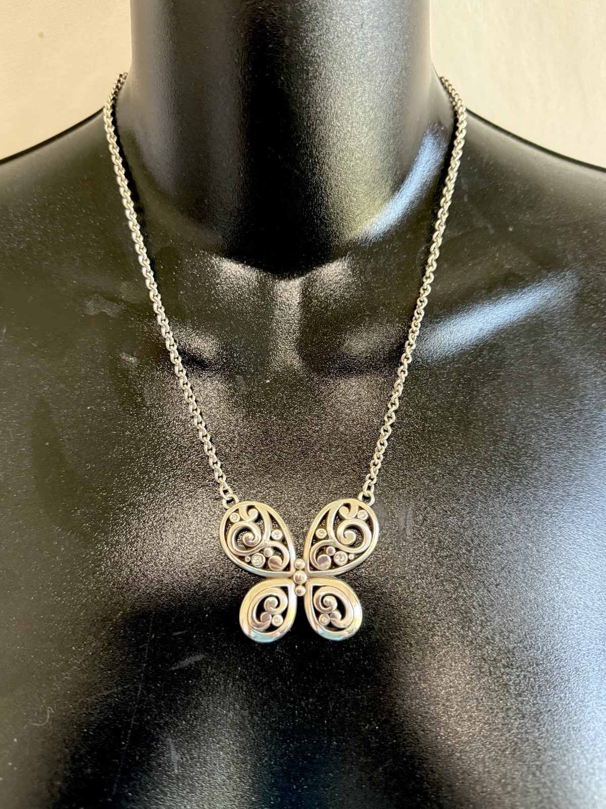 Brighton Contempo Silver Butterfly Necklace 18”