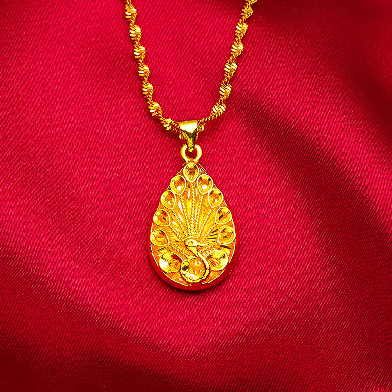 Peacock Pendant 22K 23K 24K THAI BAHT YELLOW GOLD GP Necklace