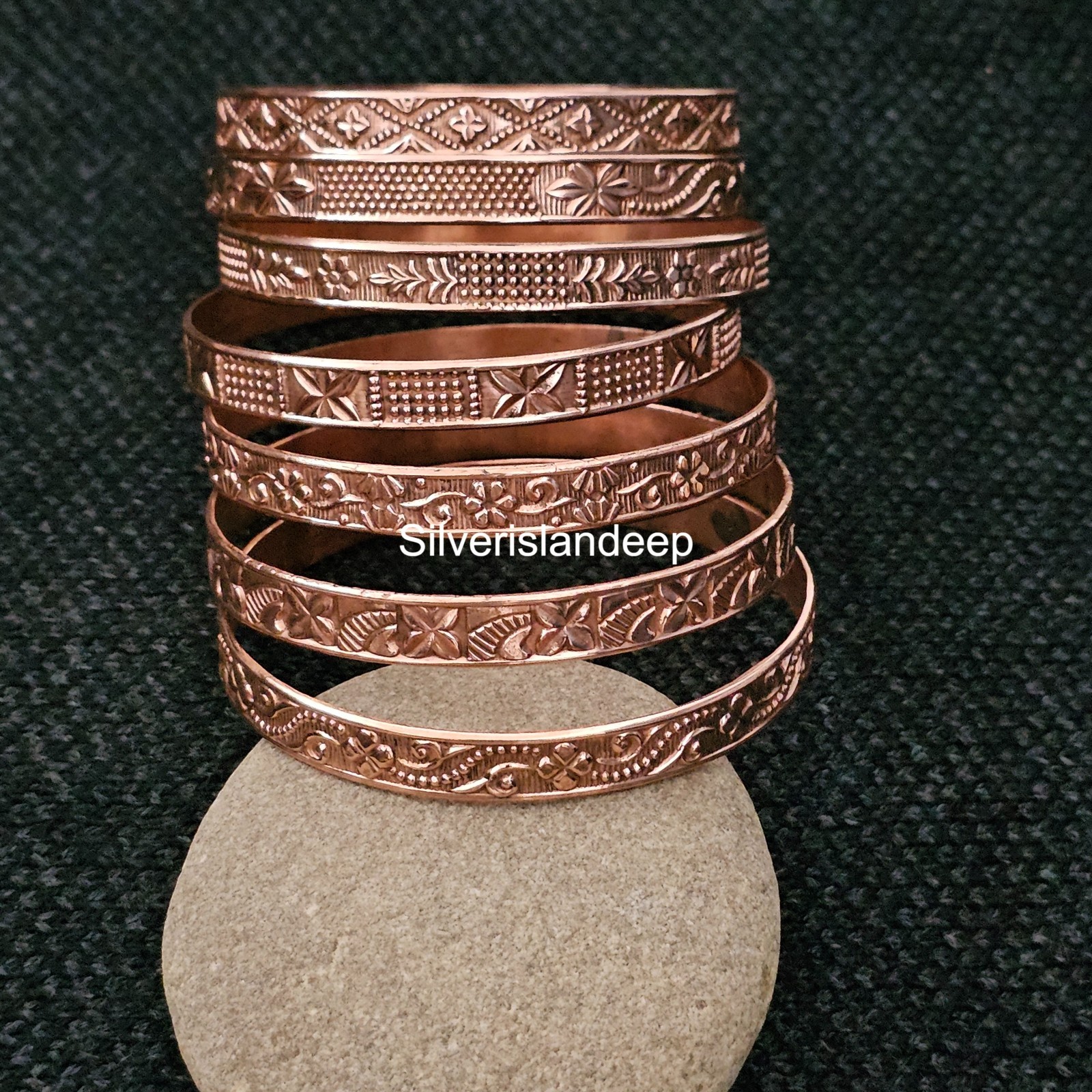 Pure Copper Bangles Set Of 7 Bangles Statement Bangles For Women Jewelry NABAA-5