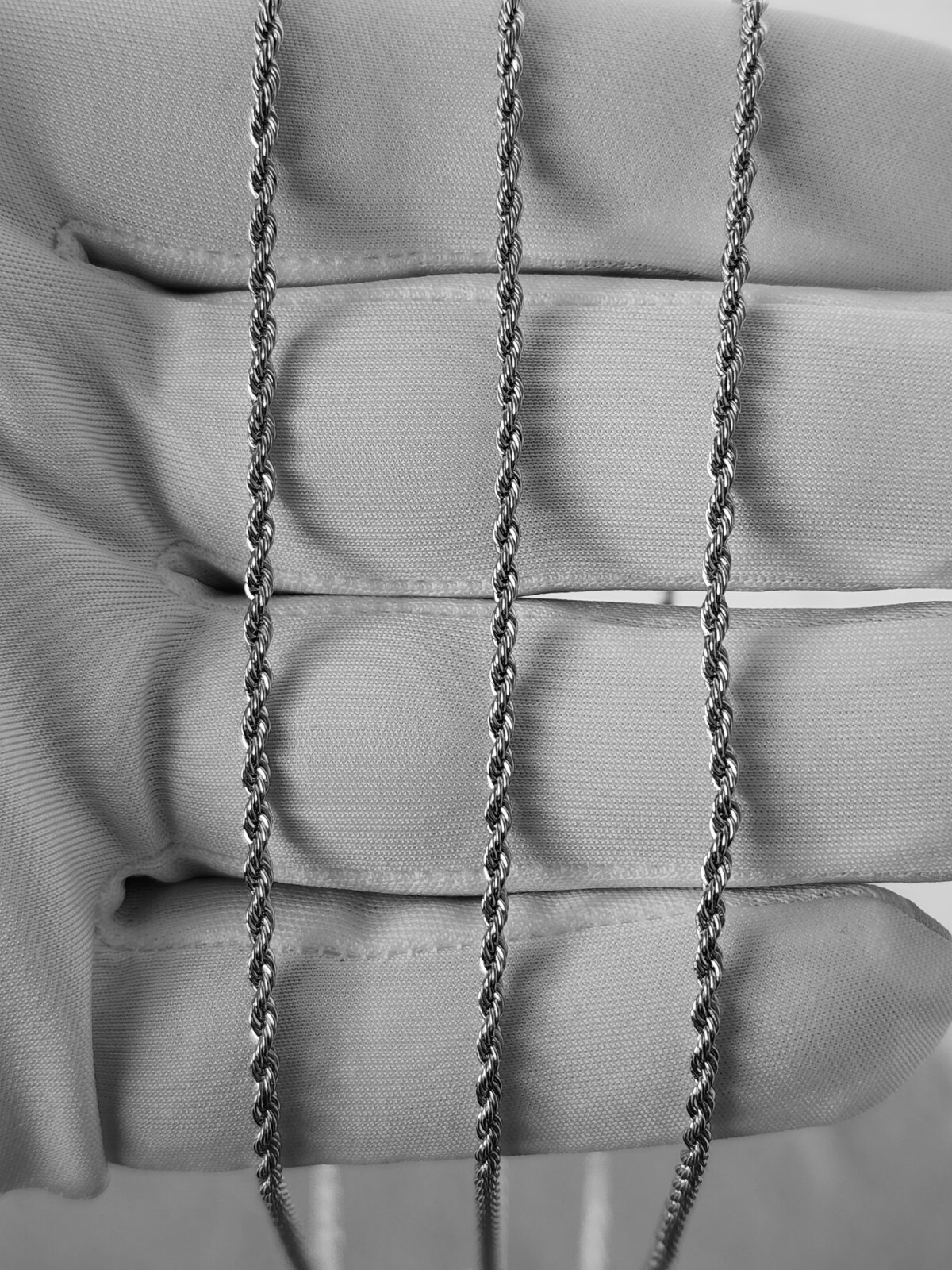 Stainless Steel Rope Chain 2mm Hip Hop Jewelry Unisex, Women, Men Size 16″-24″