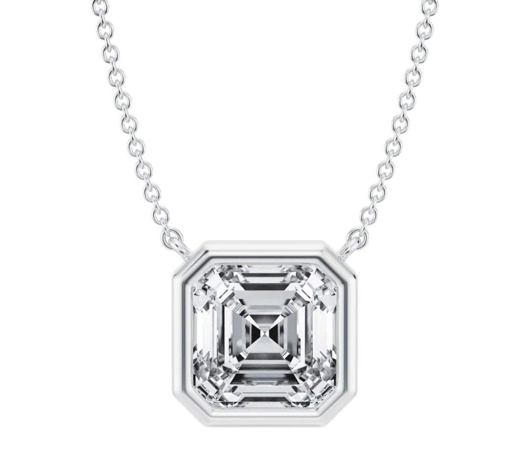 IGI Certified 1.5 Carat Asscher Cut Diamond Pendant | Lab Grown | Fine Jewelry