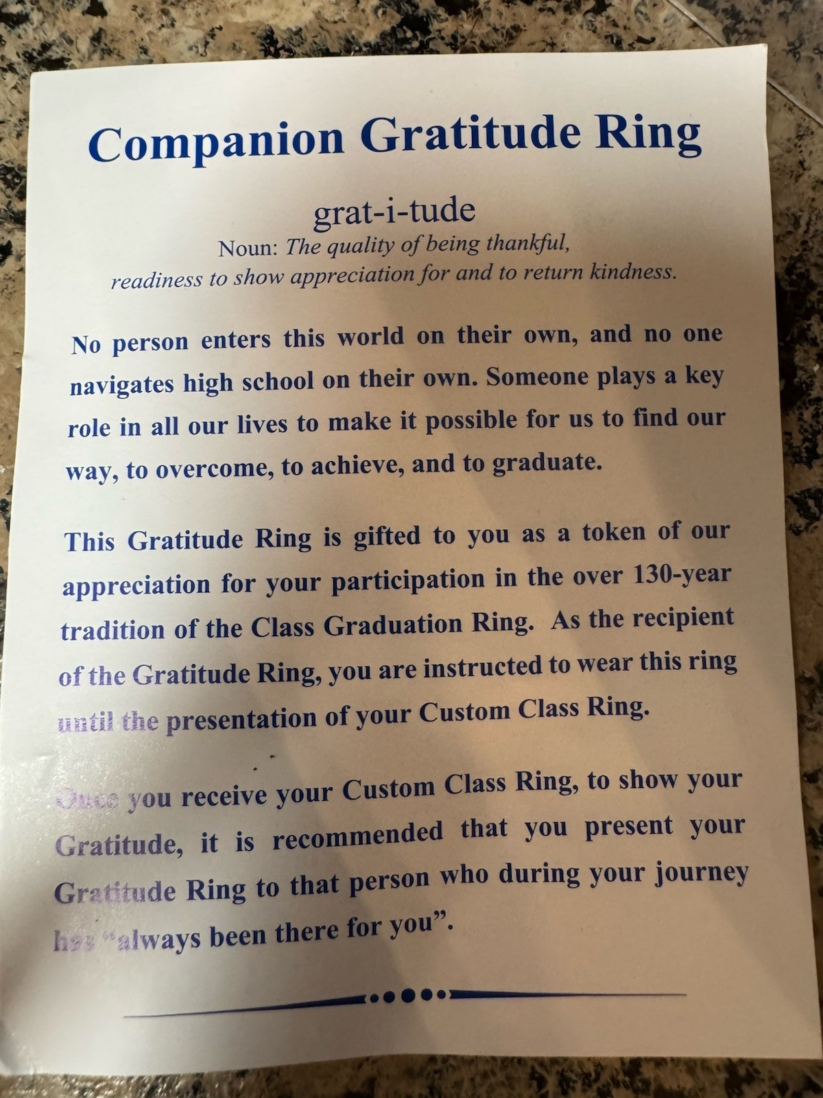 2028 JOSTENS “Companion” Class Ring Band Graduation Ring 2028 size 8.5 New