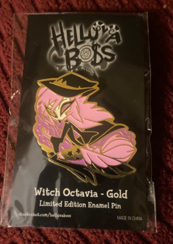 Octavia Helluva Boss 1in. Gold Bewitched Witch Pin Owl Demon New Halloween