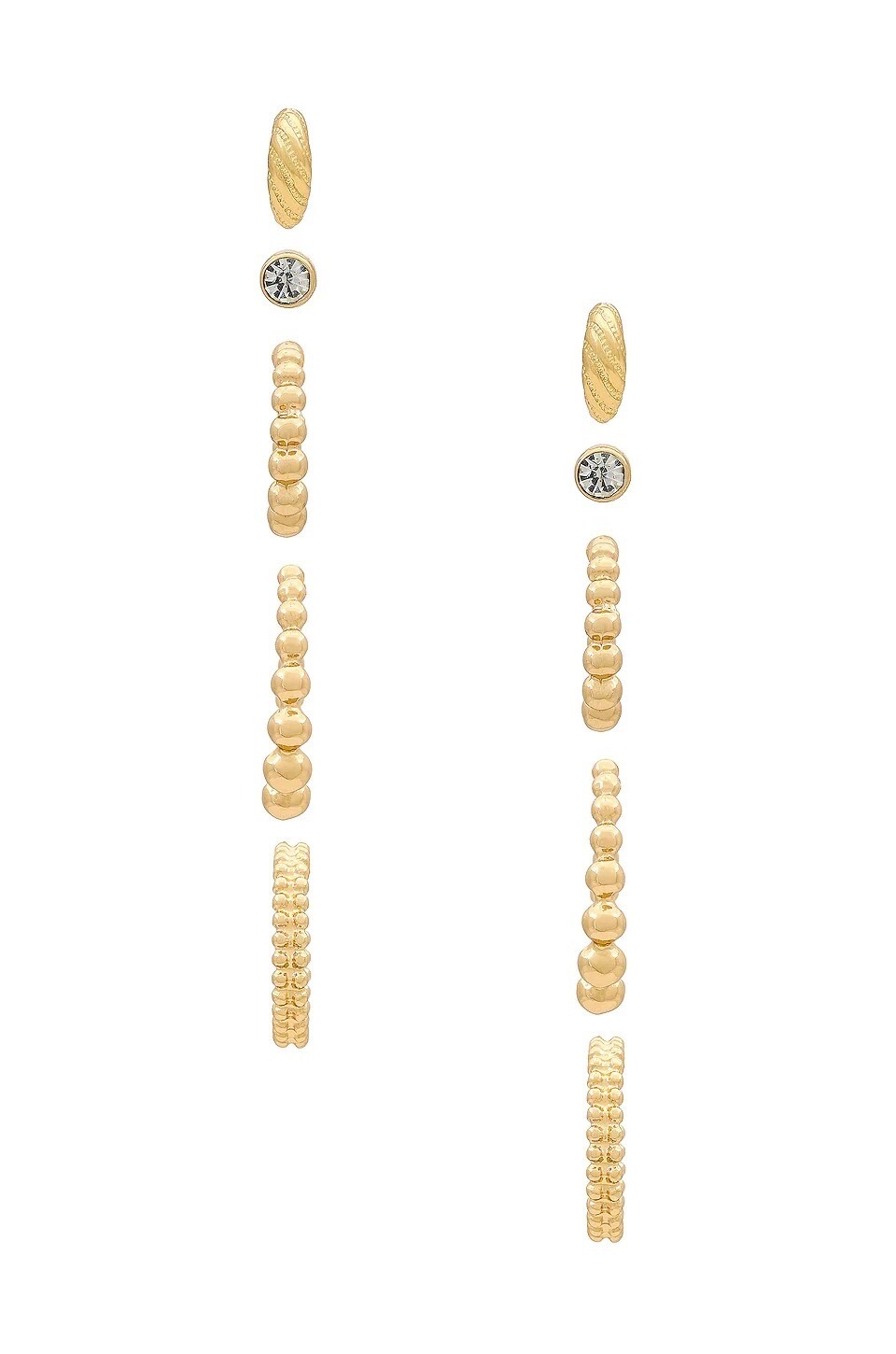 8 Other Reasons Bubble Earring Set in Gold New Womens hoops cuffs stud