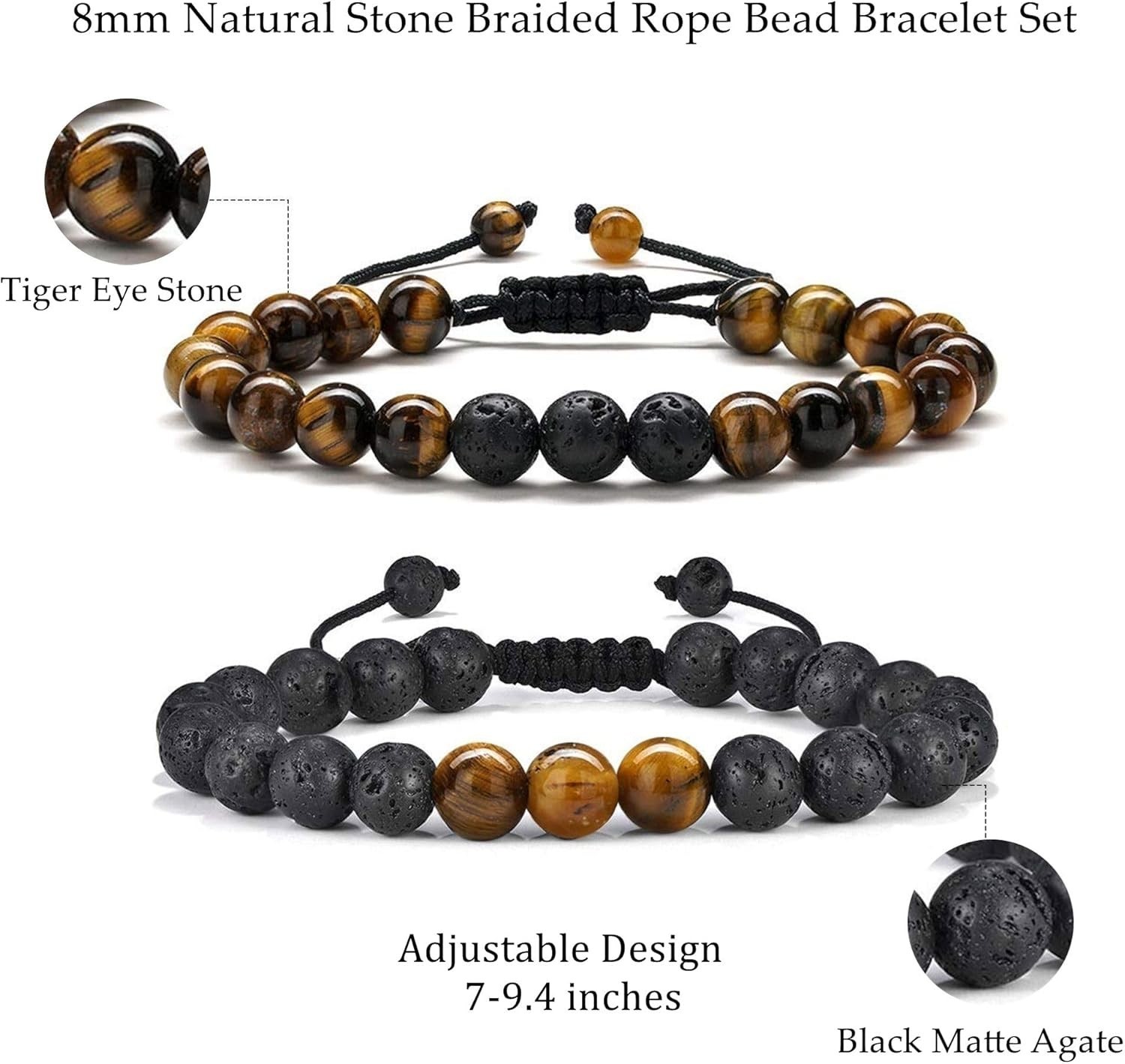 Luxury 8mm Tiger Eye & Lava Rock Bracelets – Thoughtful Gifts for Any Occasion