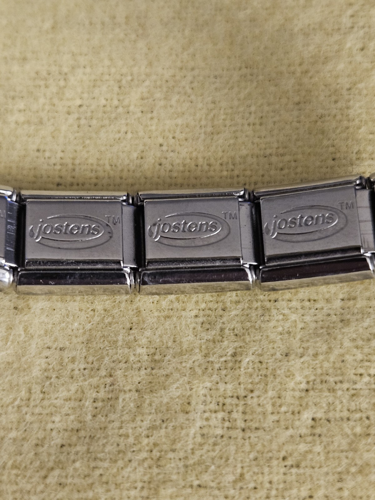 Jostens Italian Stretch Link Charm Bracelet Stainless Steel 6.5 inch