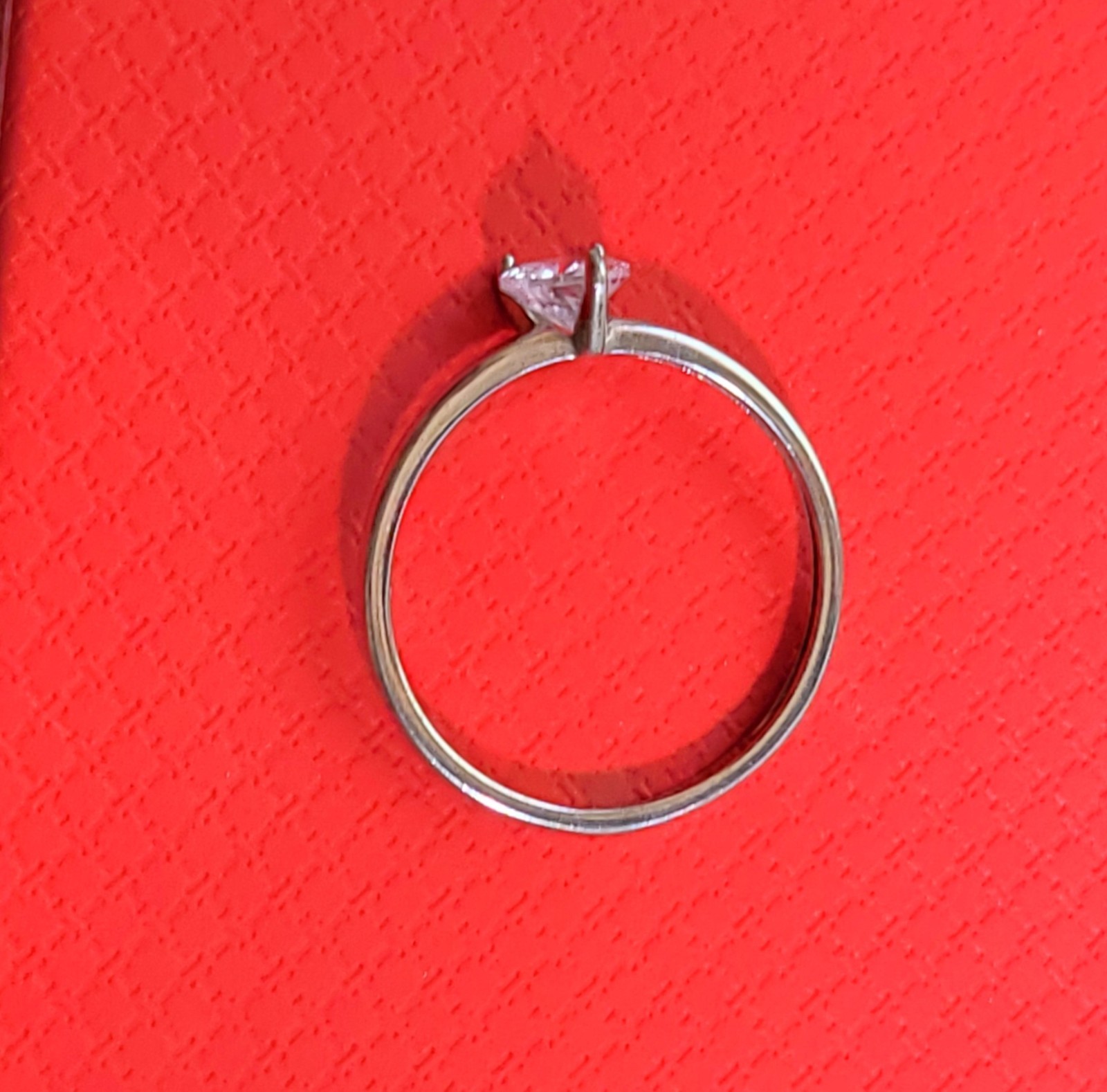 Woman’s 925 Sterling Silver Heart Cubic Zirconia Ring Size 5 US