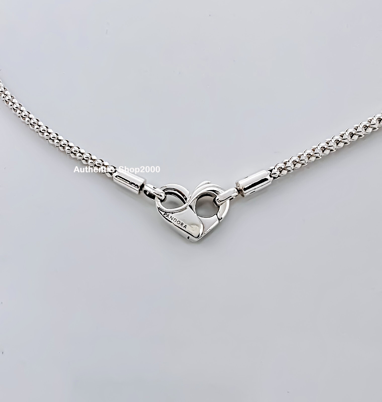 NEW 100% Authentic PANDORA 925 Silver Heart Studded Chain Necklace 392451C00
