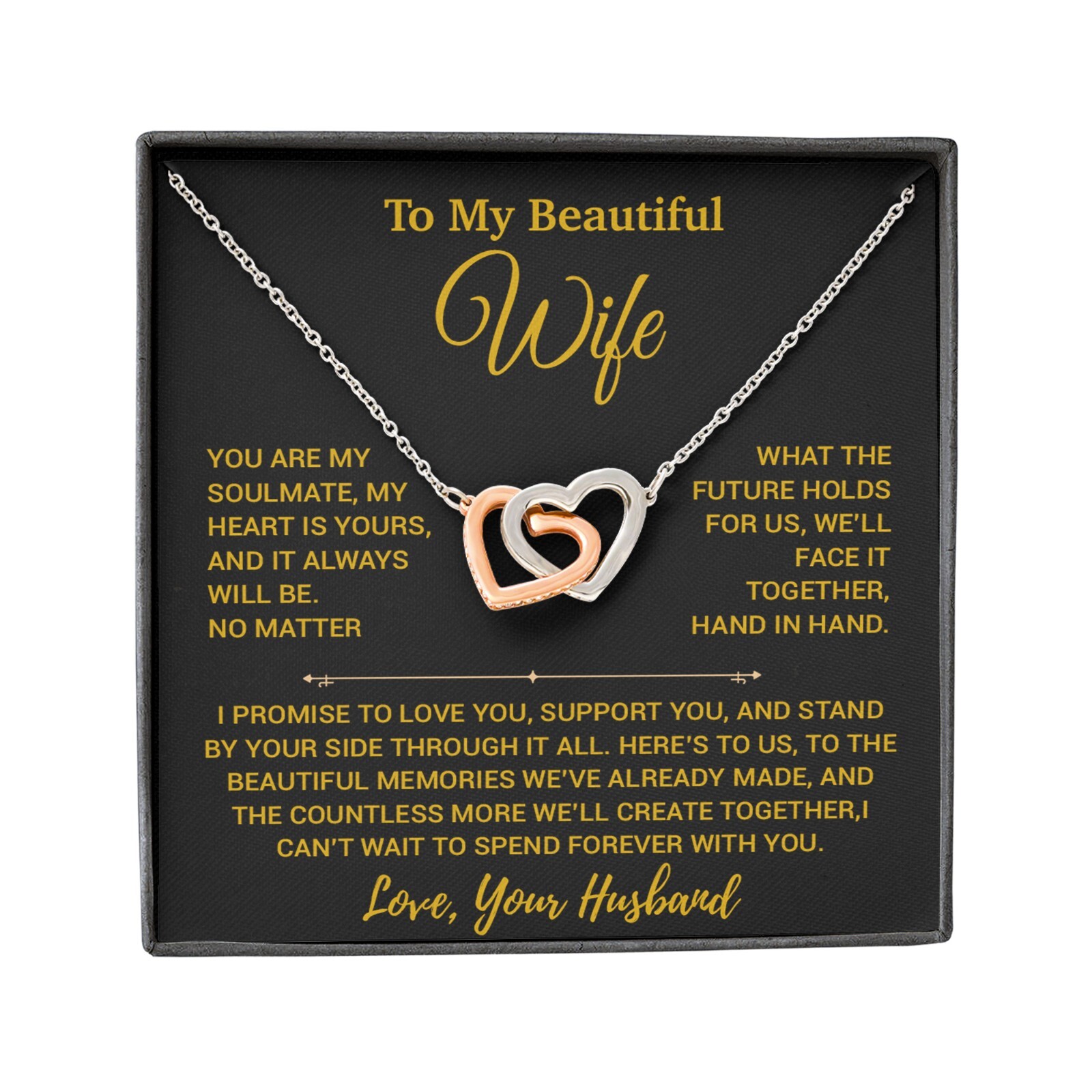 To My Wife Necklace, Vanlentines Gifts For Women, Anniversary Gift For Wife