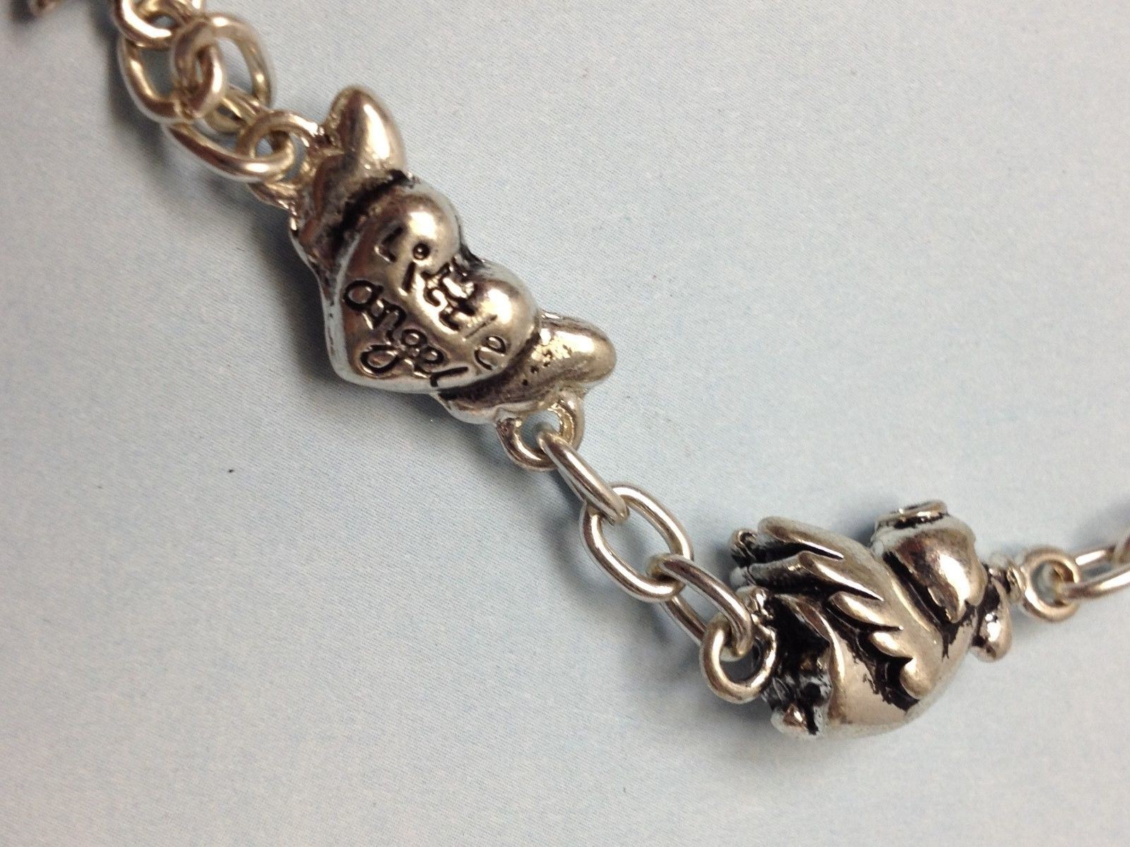 CUTE ANGEL CHARM SILVER TONE GIRL LADY FASHION BRACELET HEART LOCK 7″ 8″ 9″ NEW