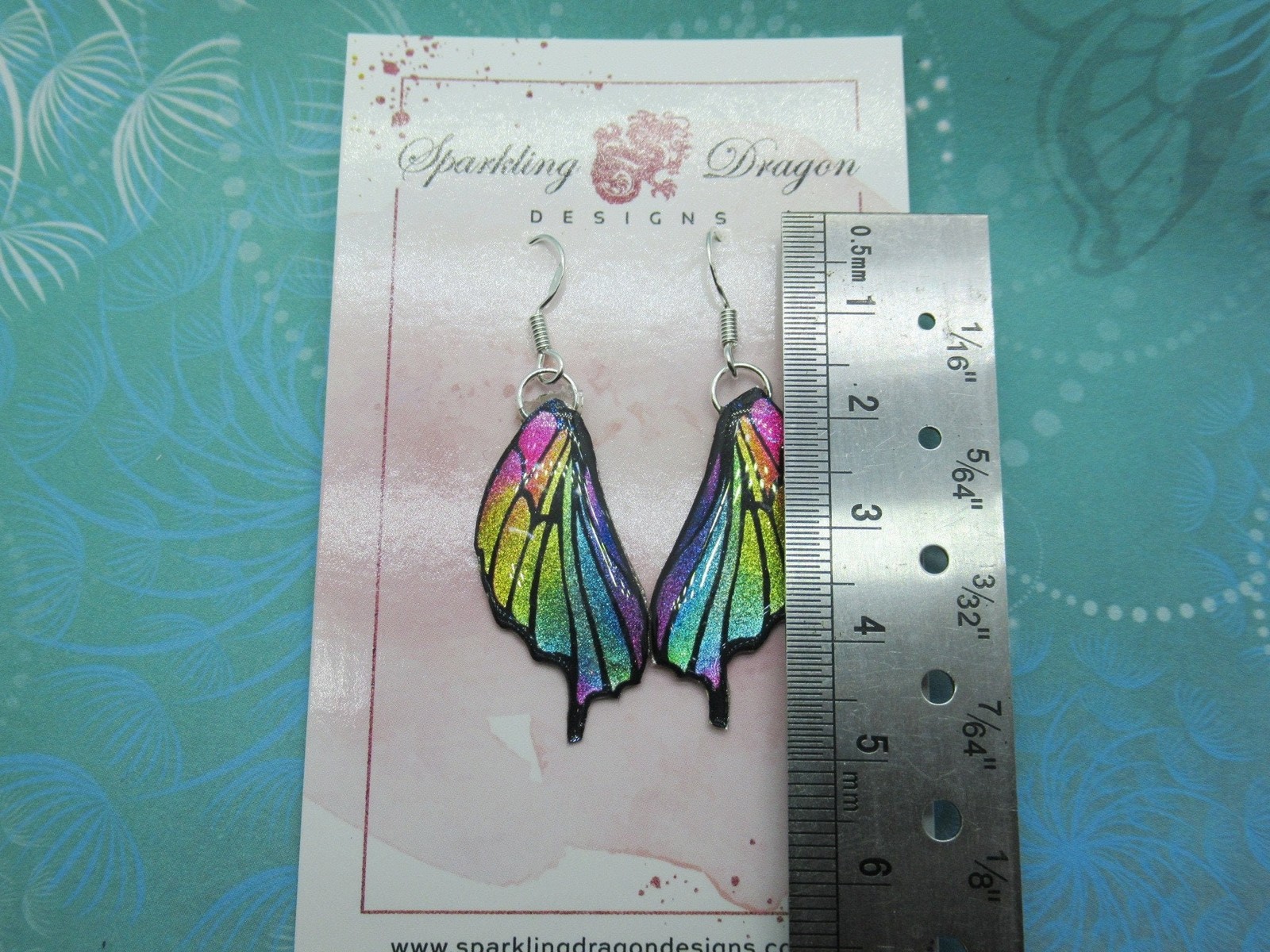 Butterfly Wing Rainbow Earrings with Point – Fairy Jewellery, Fun Gift for her