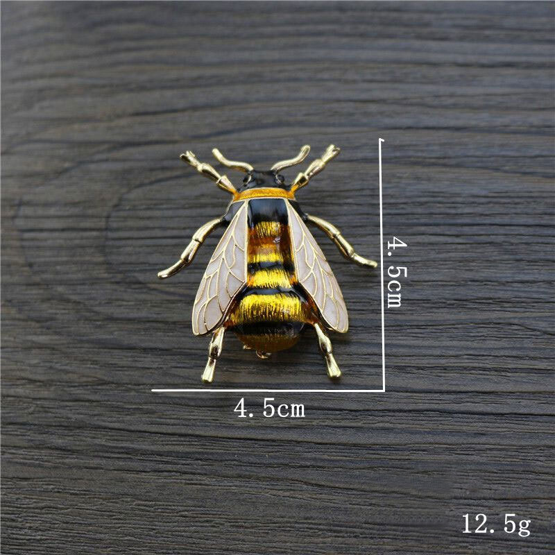 Enamel Bumblebee Brooches Women Yellow Bee Insect Brooch Broche Banquet Pins
