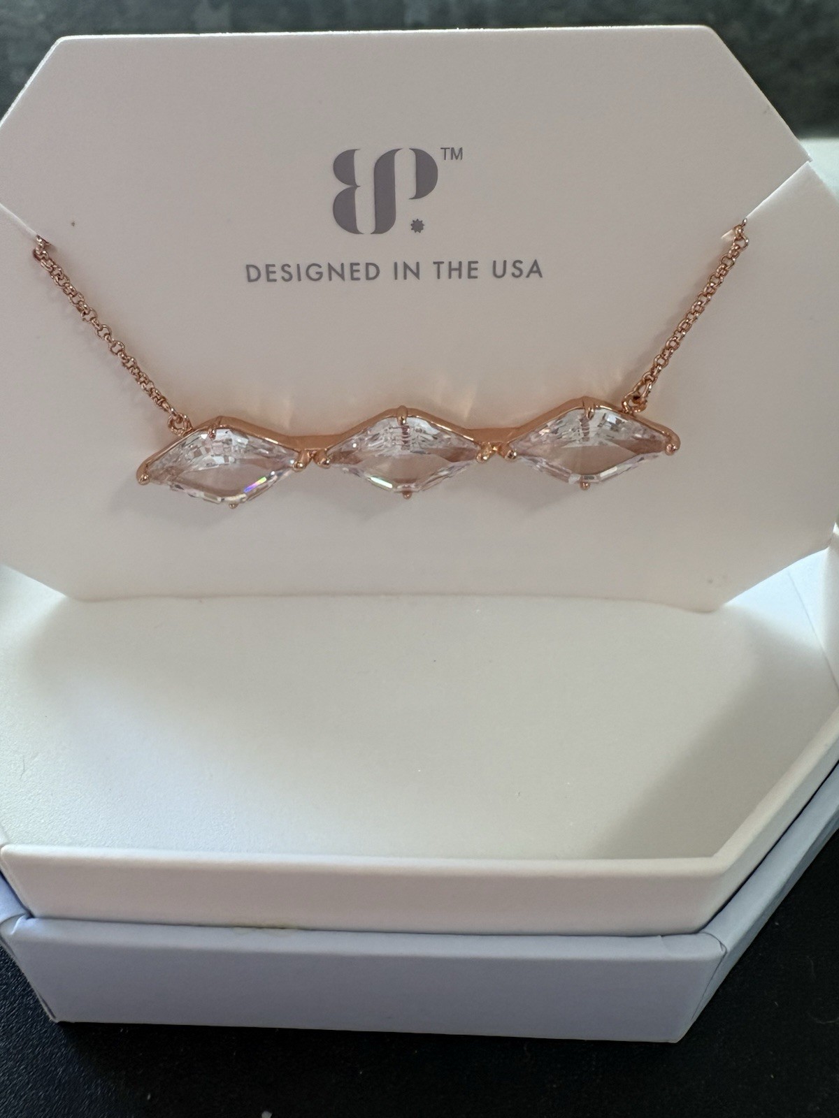 Star Crossed Connections Diamond CZ Rose Gold Plating 18”+2.5” Extender
