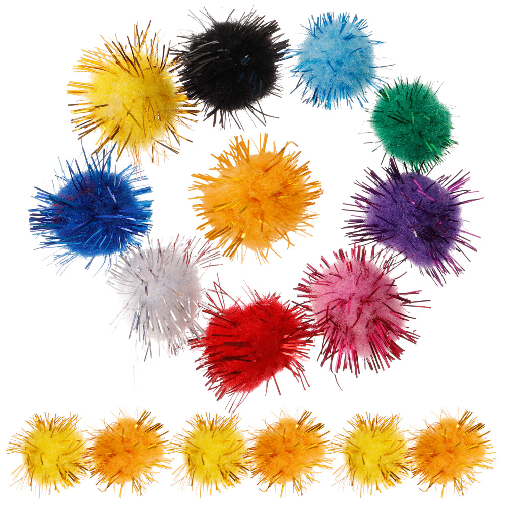 500Pcs Durable Fluffy Balls Craft Pom Poms Assorted Colors for DIY Use