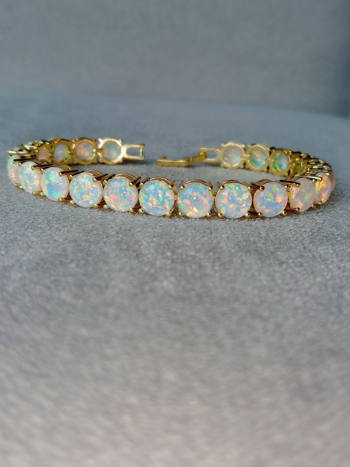 Pink Opal Tennis Bracelet | Opal Bracelet | Opal | October Birthstone, Silver