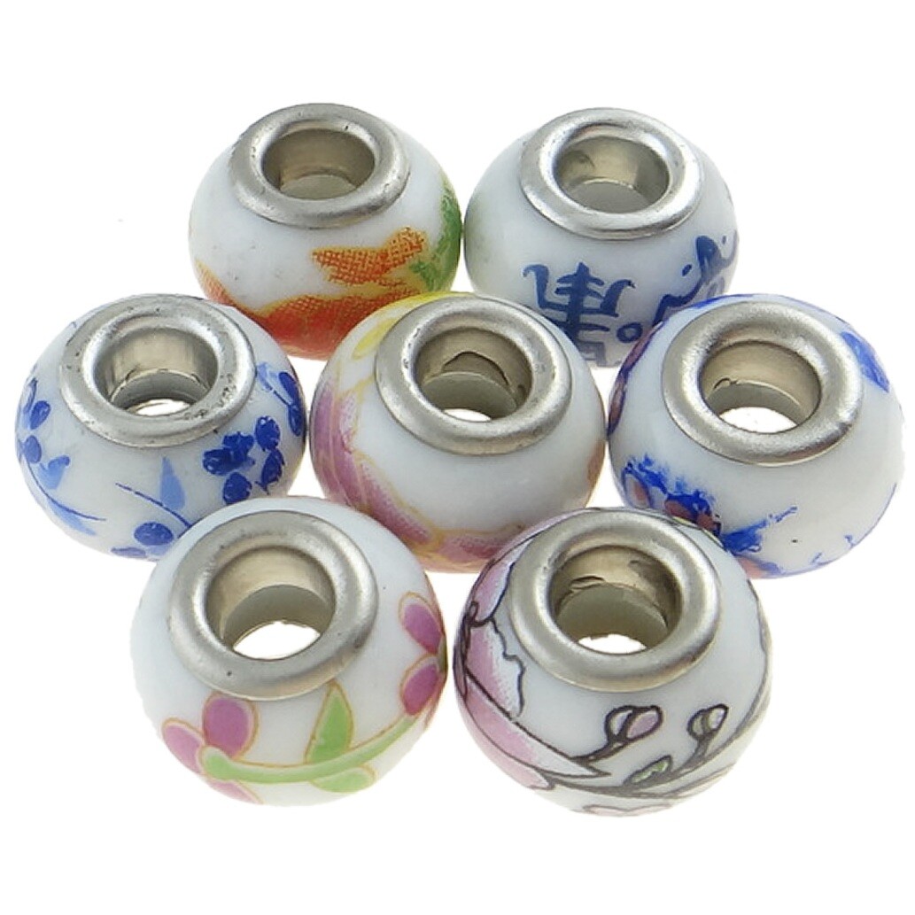 Wholesale Lot 25 50 100 250 European Bracelet Beads Mixed Murano Art Glass NEW