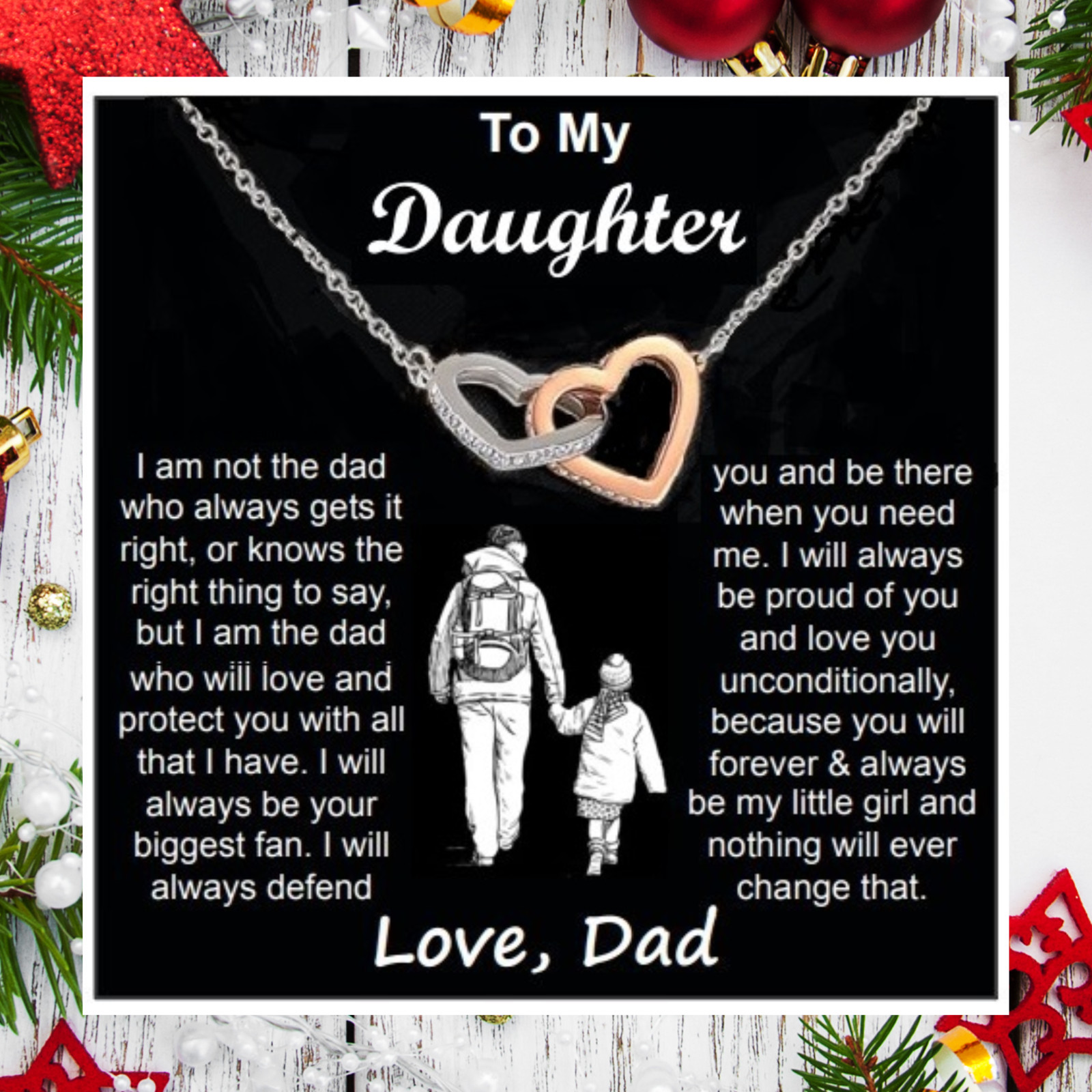 To My Daughter Necklace from Dad Birthday Graduation Gift to Daughter from Dad