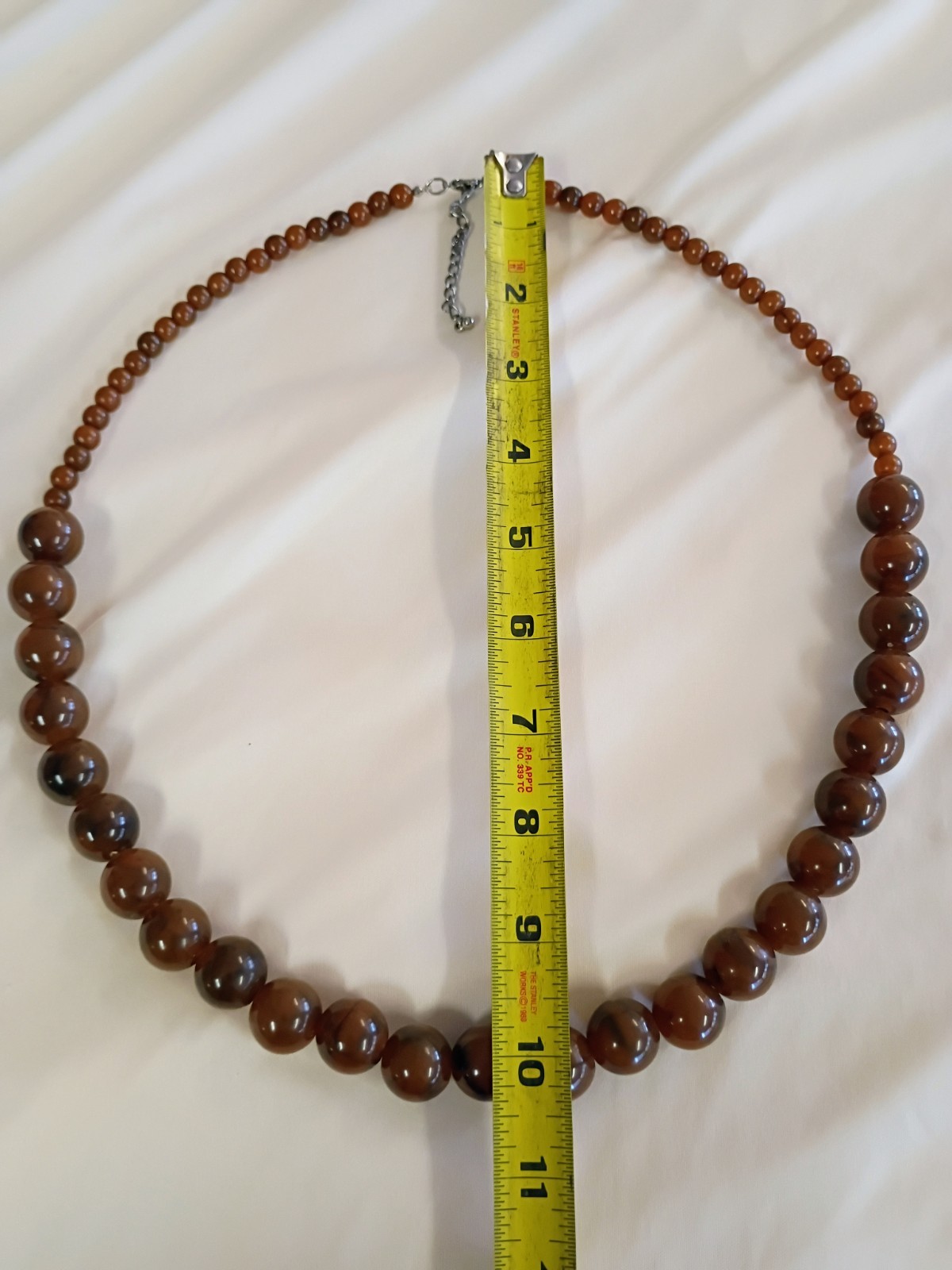 “Mississippi mud” Brown Round Beaded Necklace Ball/Bead