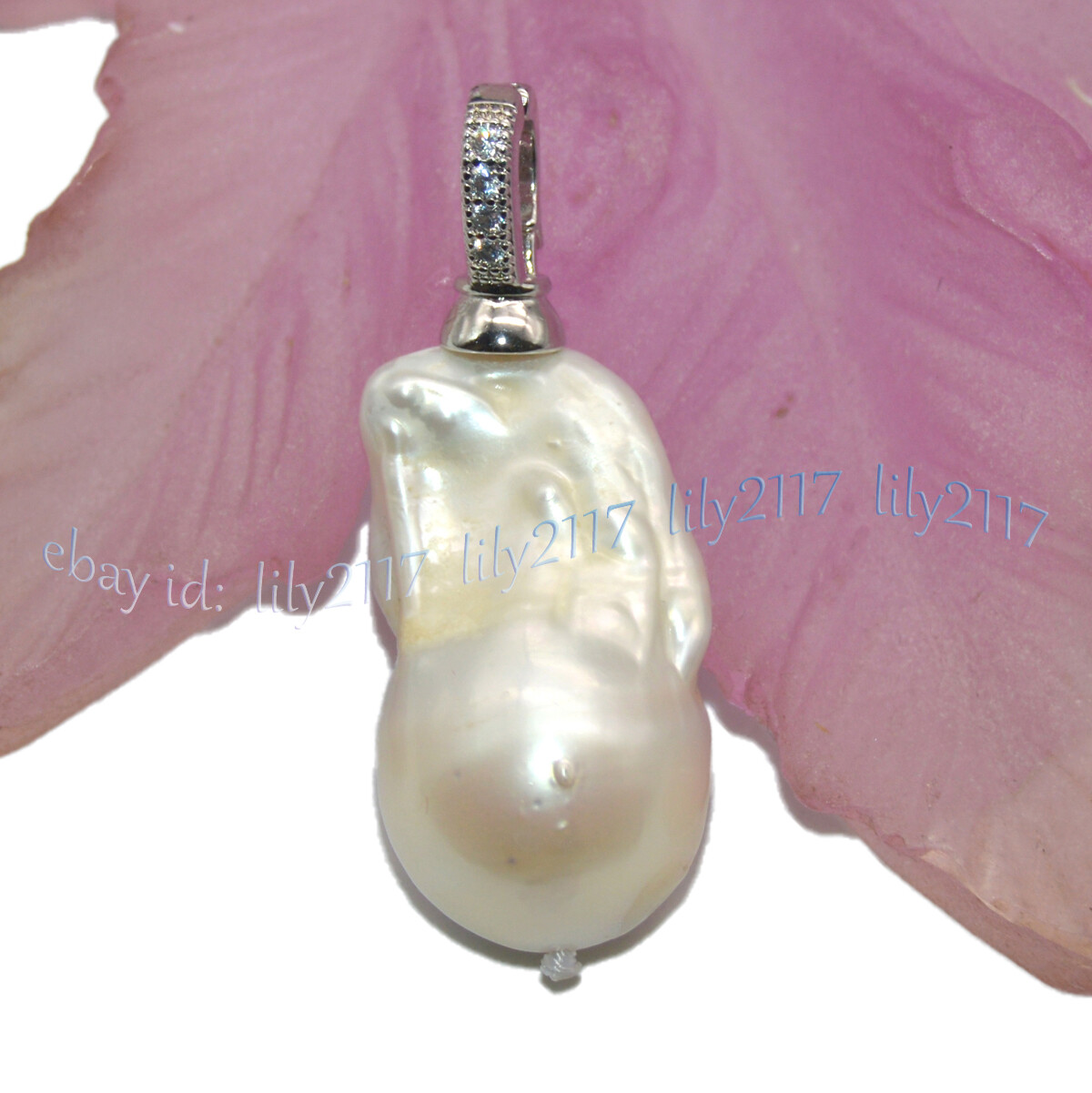 Huge 15x20mm Real Natural Multicolor Keshi Baroque Pearl Pendant 14K Gold Plated